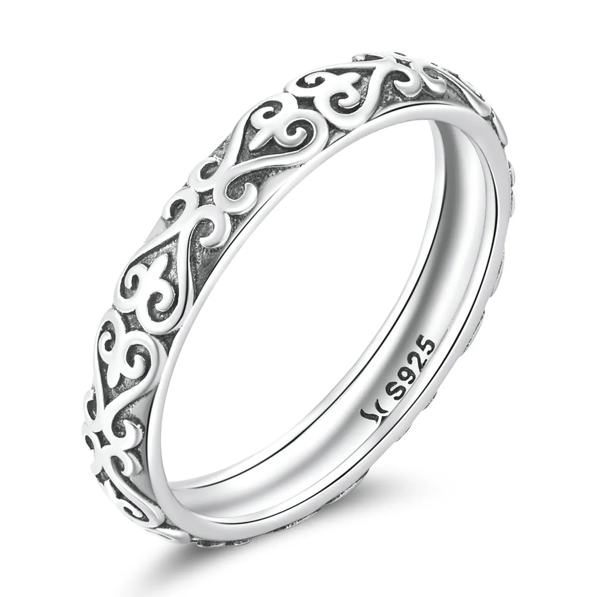 Pandora Style Retro Embossed Pattern Ring - SCR776