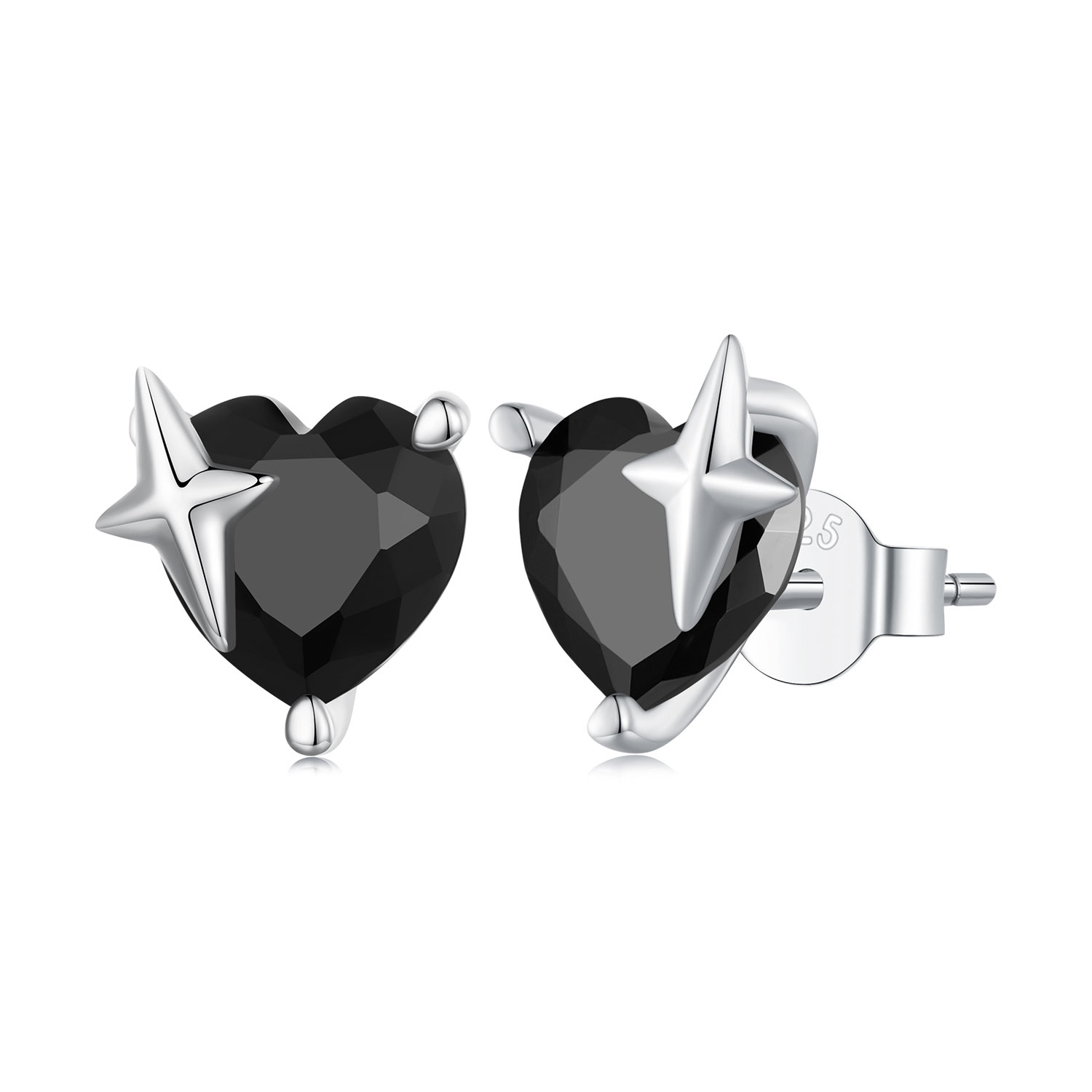 pandora style retro heart studs earrings sce1654
