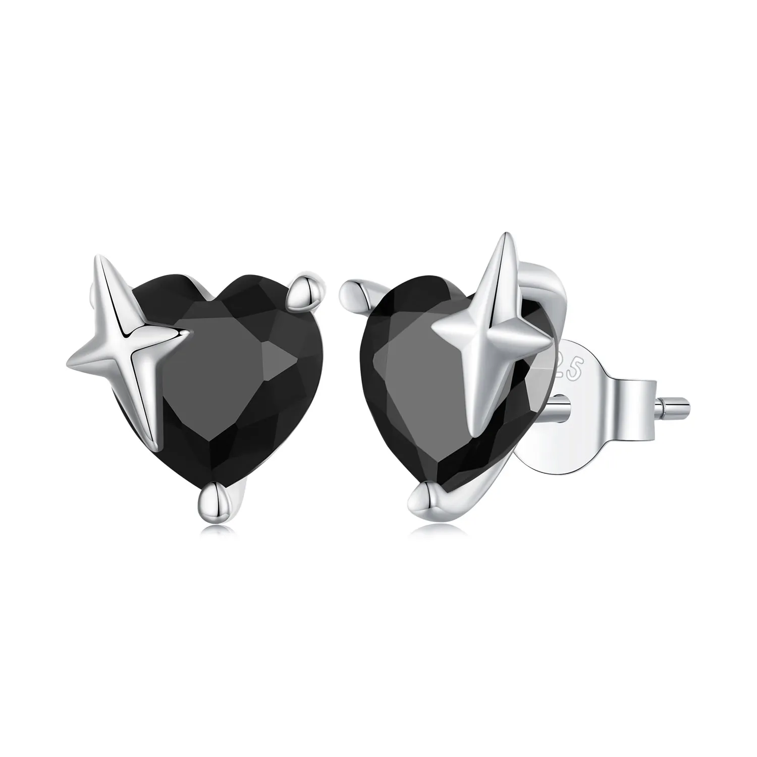 Pandora Style Retro Heart Studs Earrings - SCE1654