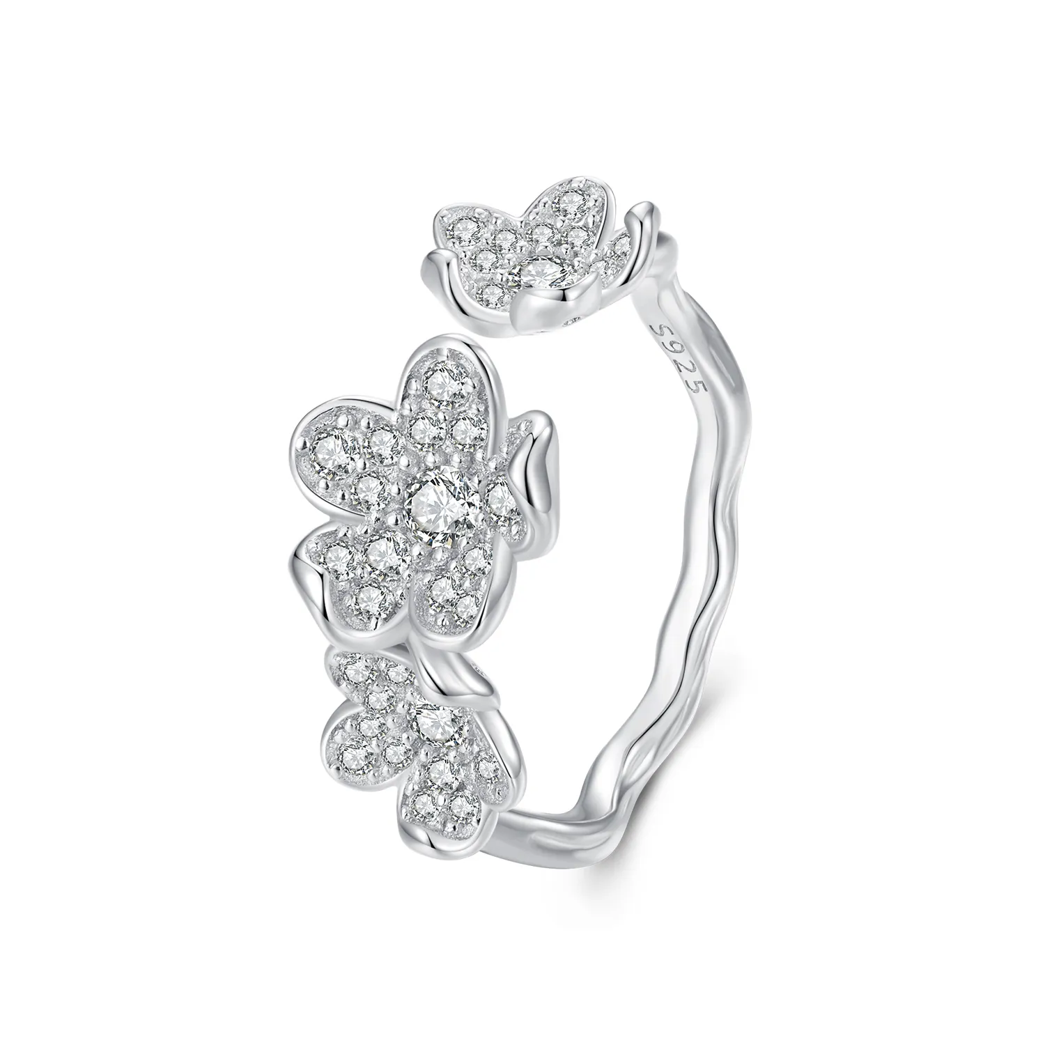 Pandora Style Ring Full of Flowers - BSR447