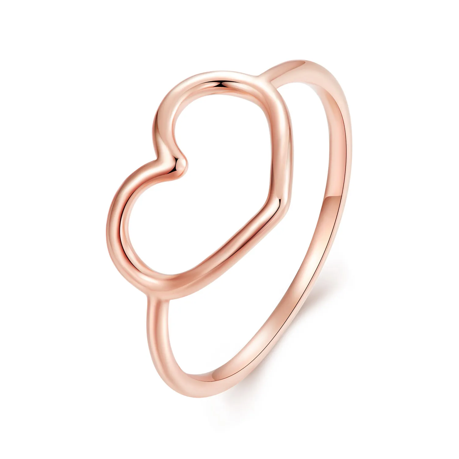 Pandora Style Rose Gold Heart Shaped Ring - SCR641-C