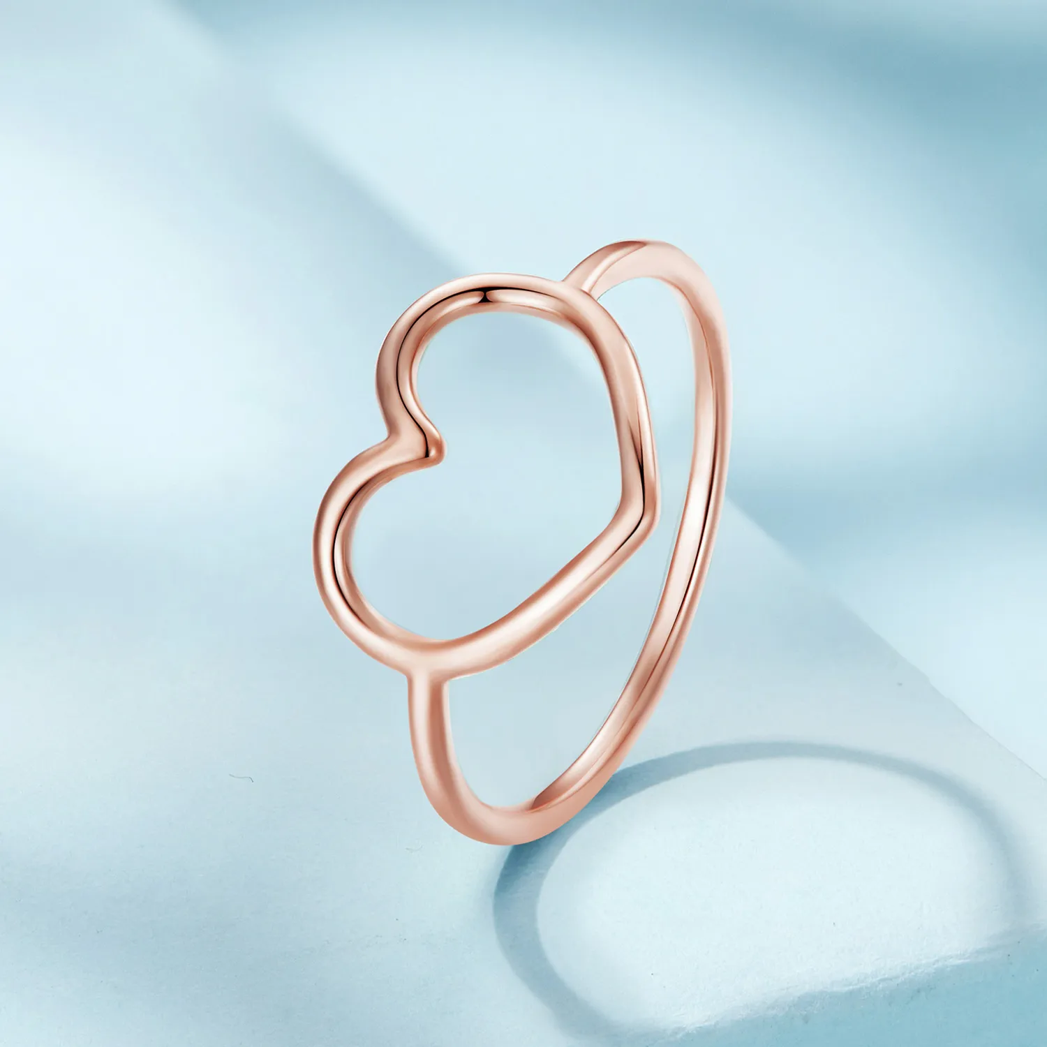 Pandora Style Rose Gold Heart Shaped Ring - SCR641-C