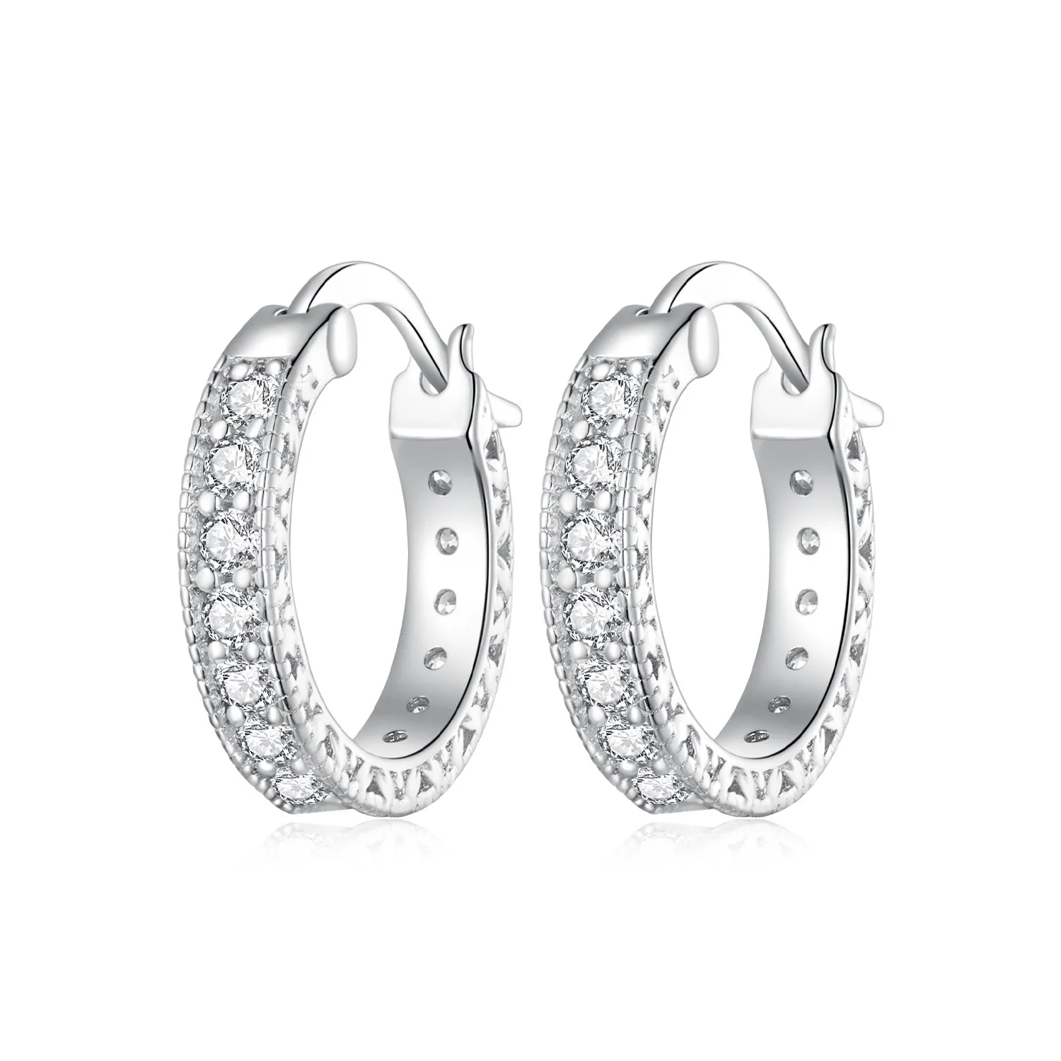 Pandora Style Shine Hoop Earrings - BSE868!