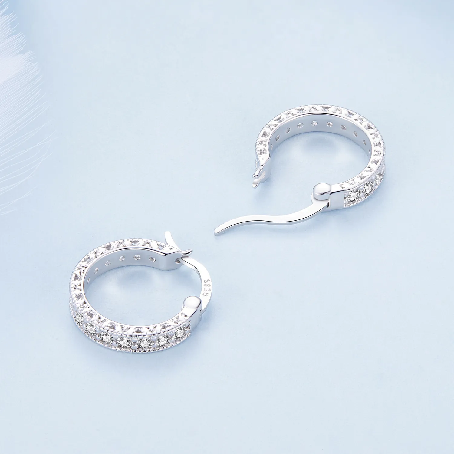 Pandora Style Shine Hoop Earrings - BSE868!