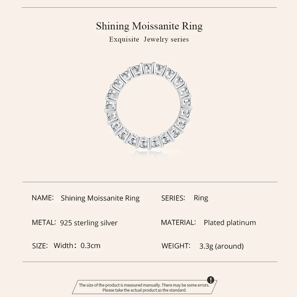 Pandora Style Shining Moissanite Ring (comes with One Certificate) - MSR020