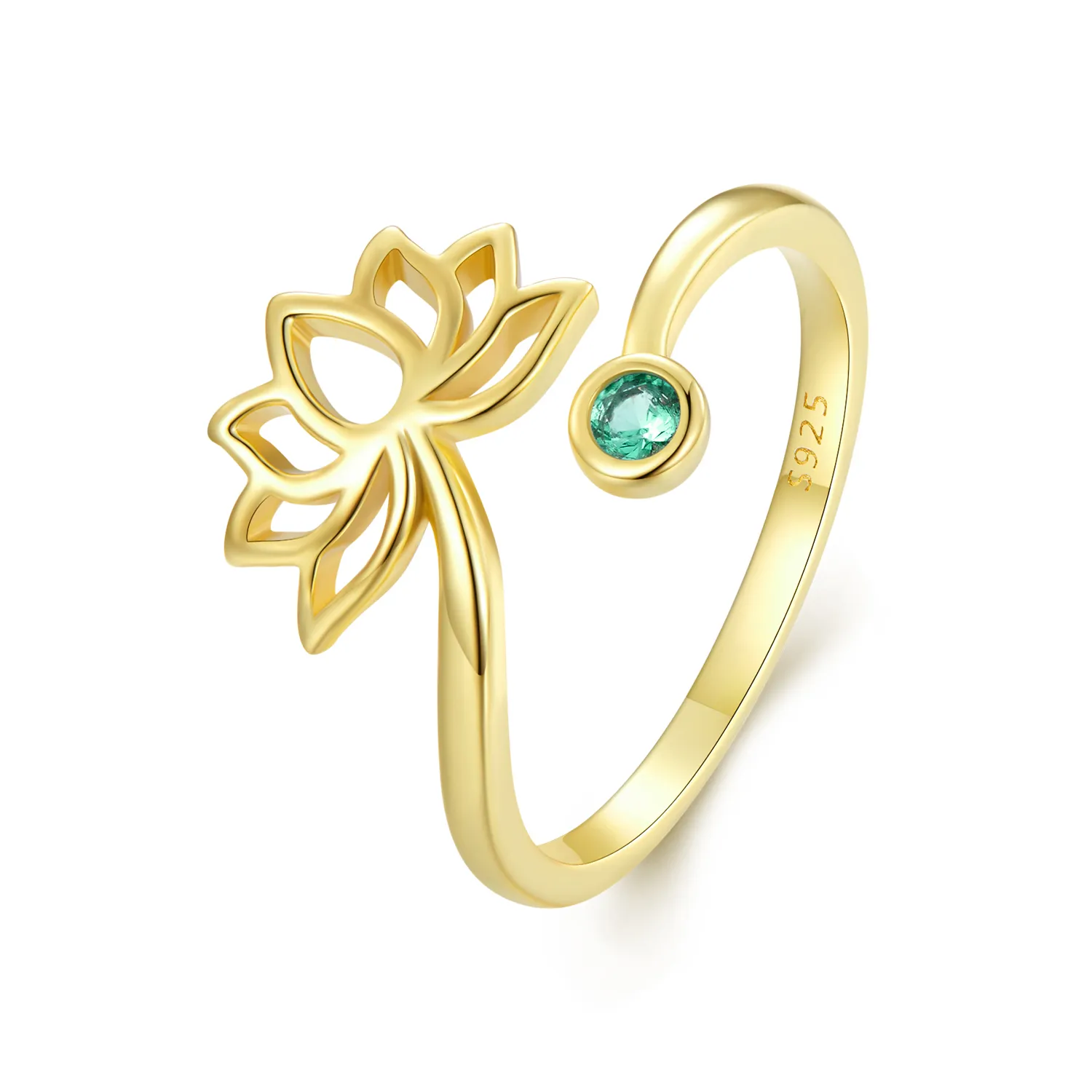 Pandora Style Simple Lotus Open Ring - SCR821-B