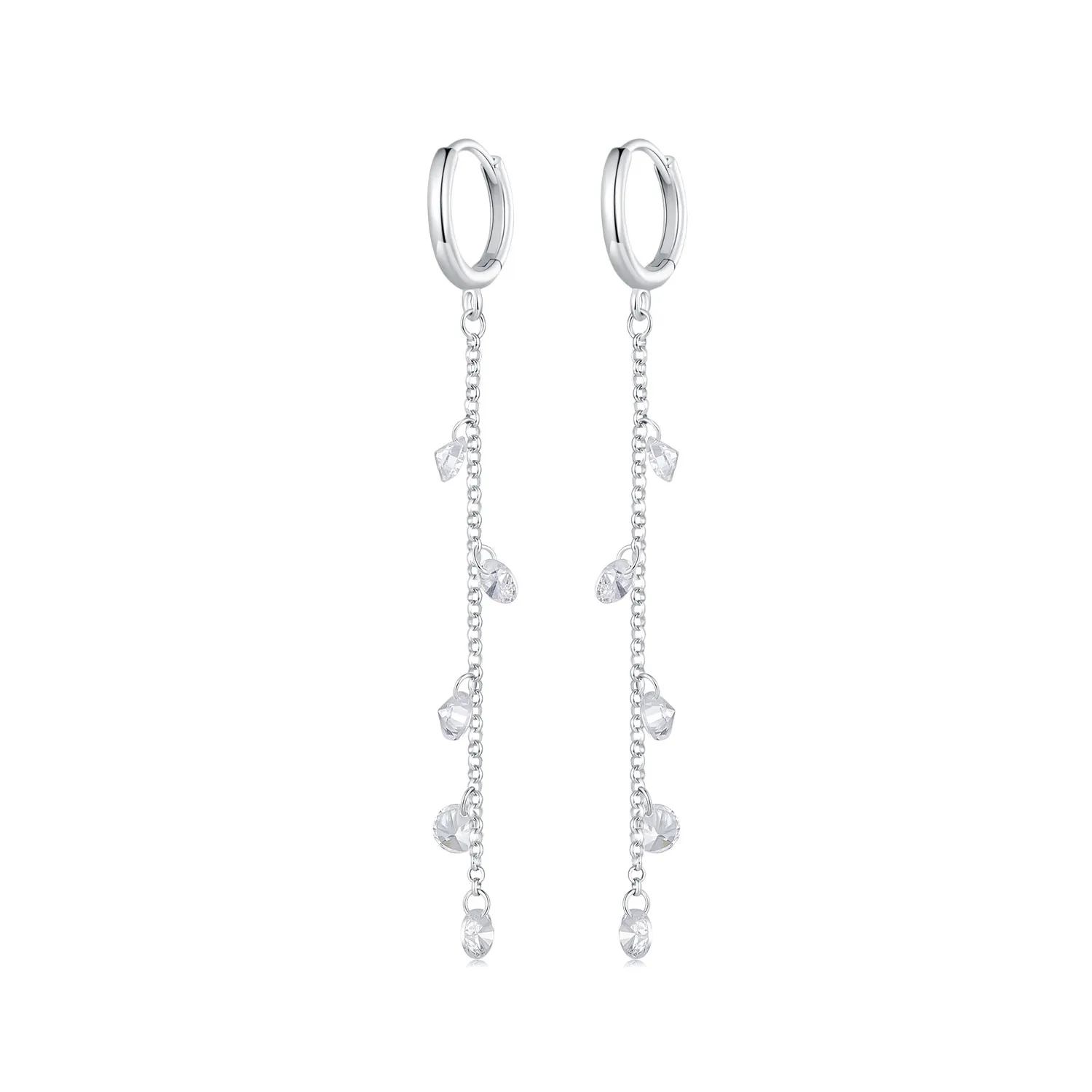 Pandora Style Smart Tassel Hoop Earrings - BSE898