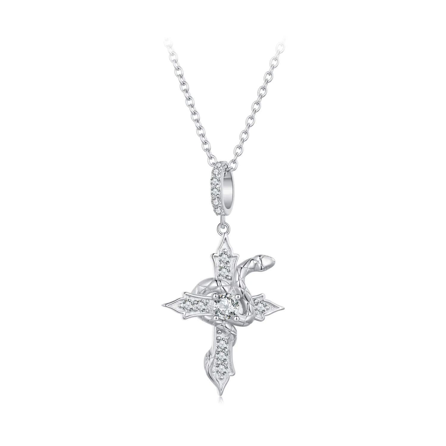 Pandora Style Snake Cross Necklace - SCN500