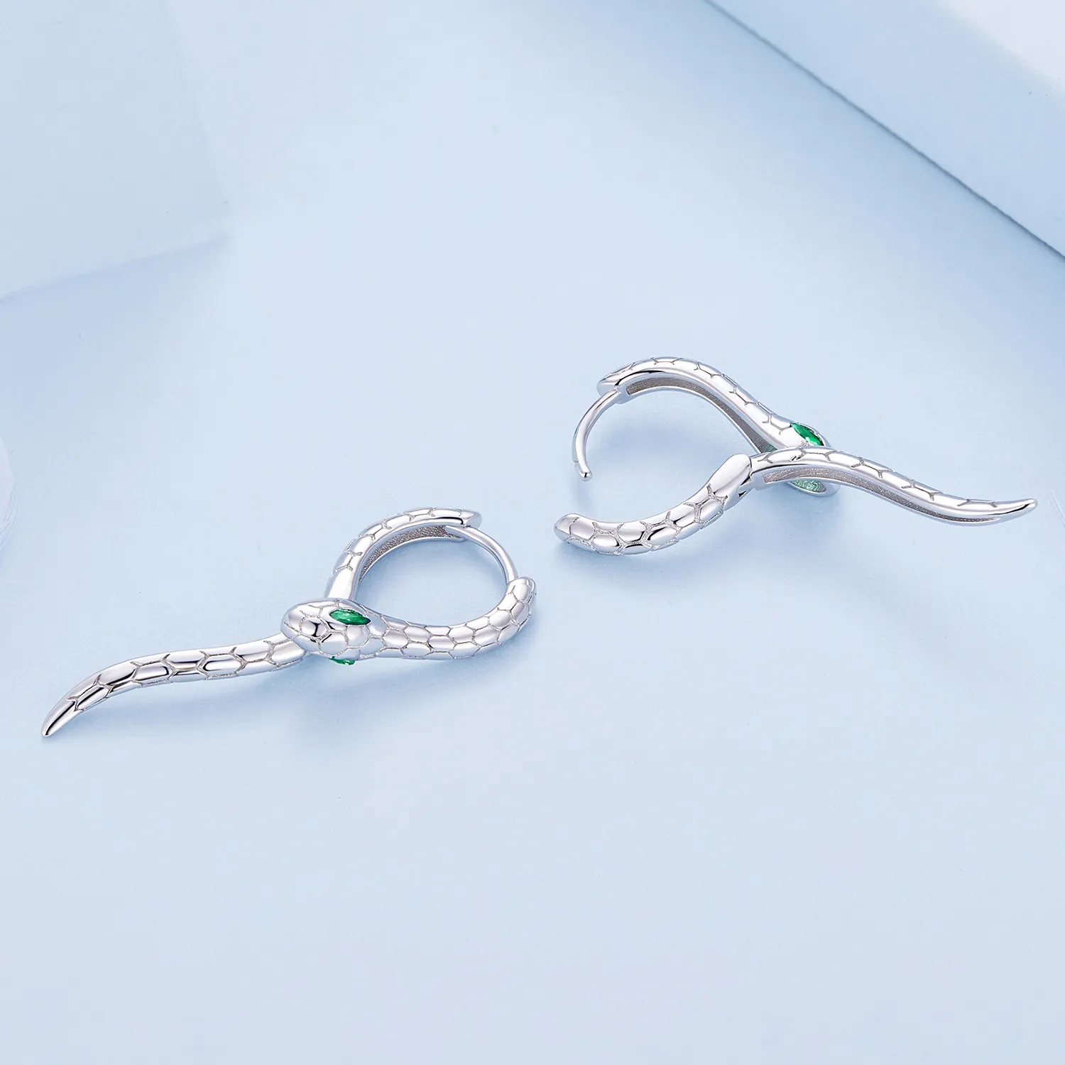 Pandora Style Snake Hoop Earrings - BSE792