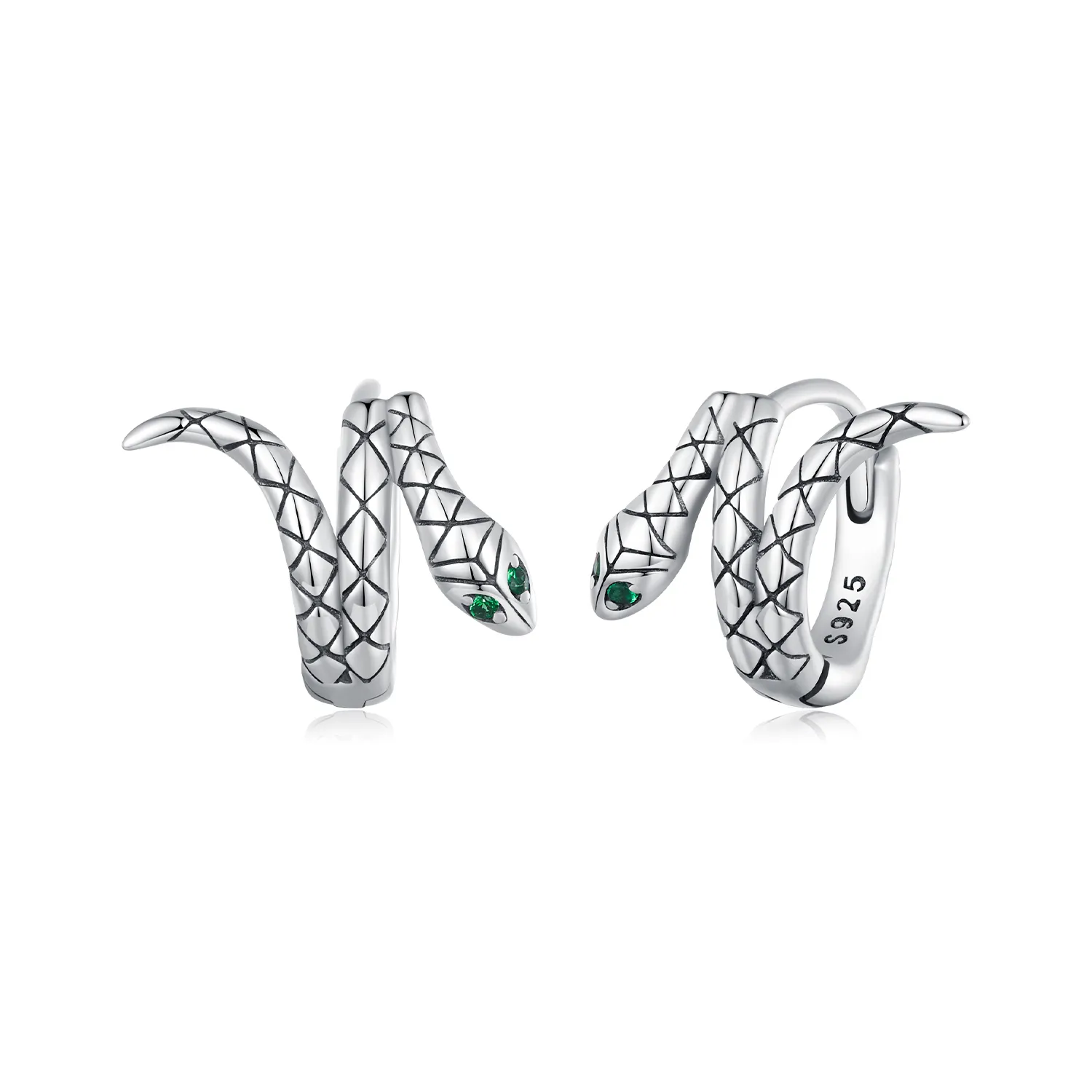 Pandora Style Snake Hoop Earrings - BSE883