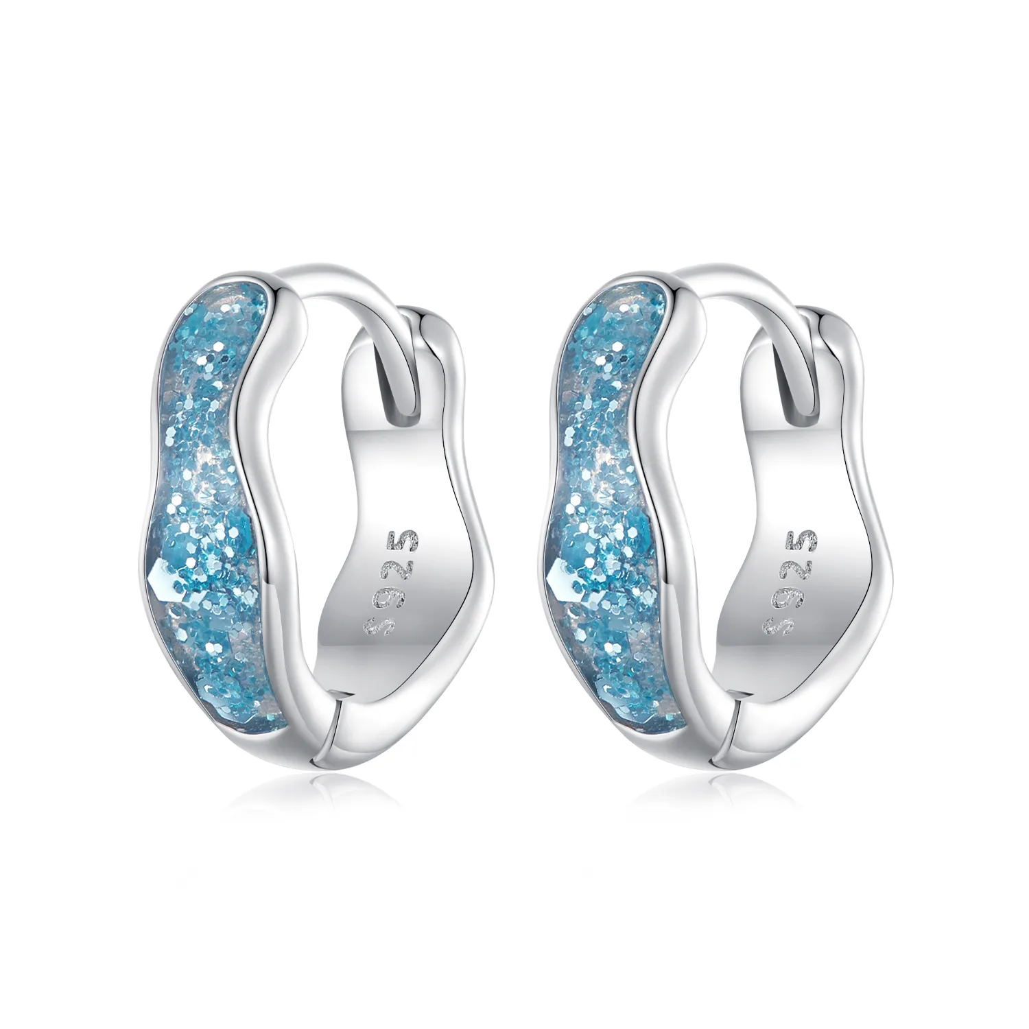 Pandora Style Sparkling Hoop Earrings - SCE1614