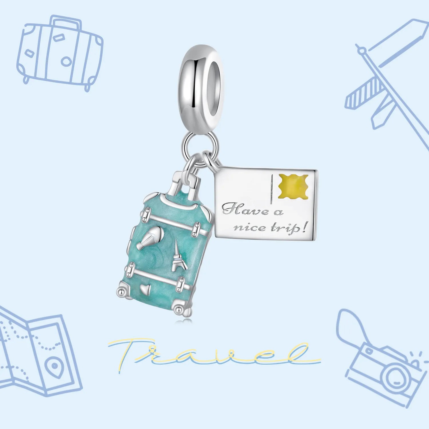 Pandora Style Suitcase Dangle - SCC2480