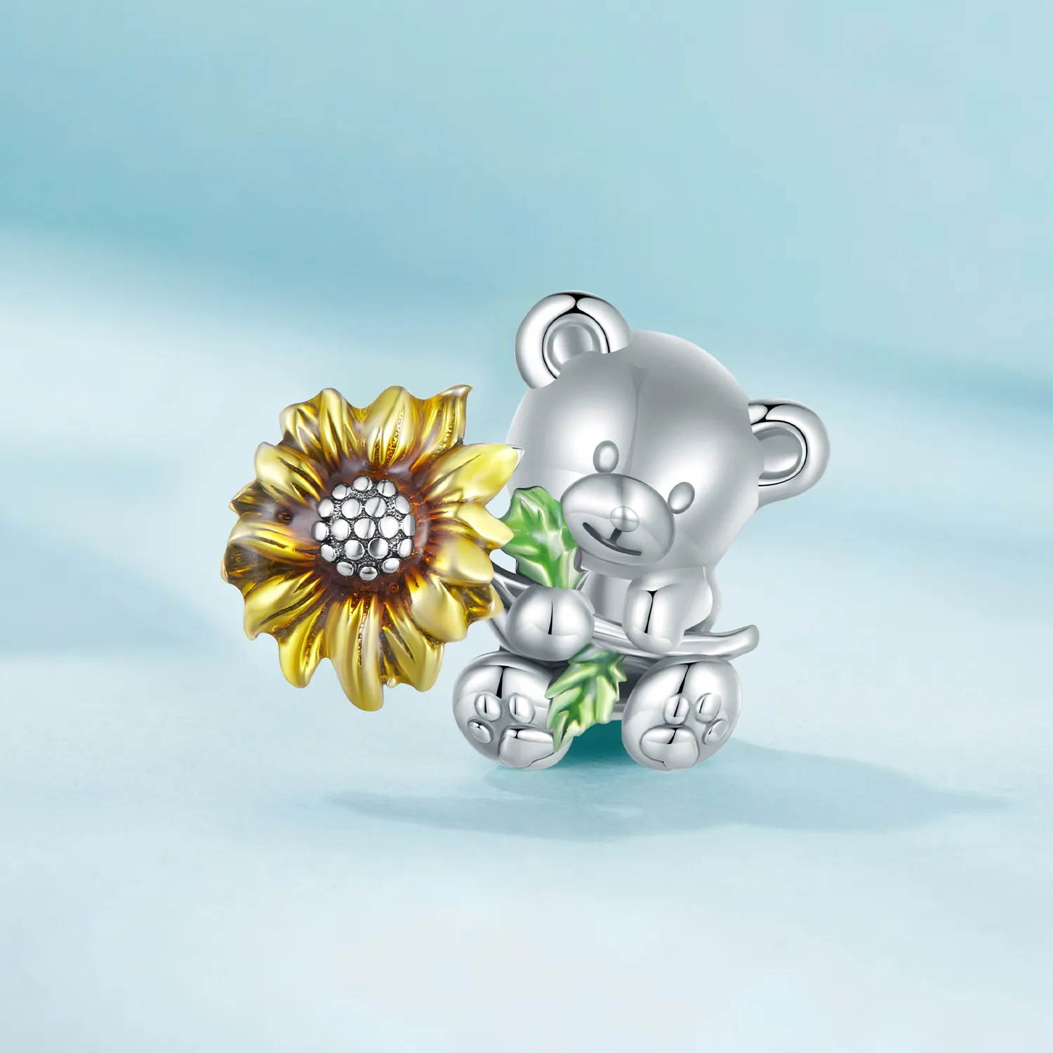 Pandora Style Sunflower and Bear Charm - SCC2560