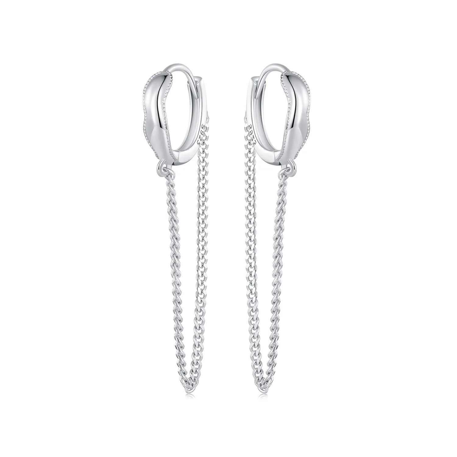 Pandora Style Tassel Hoop Earrings - BSE897