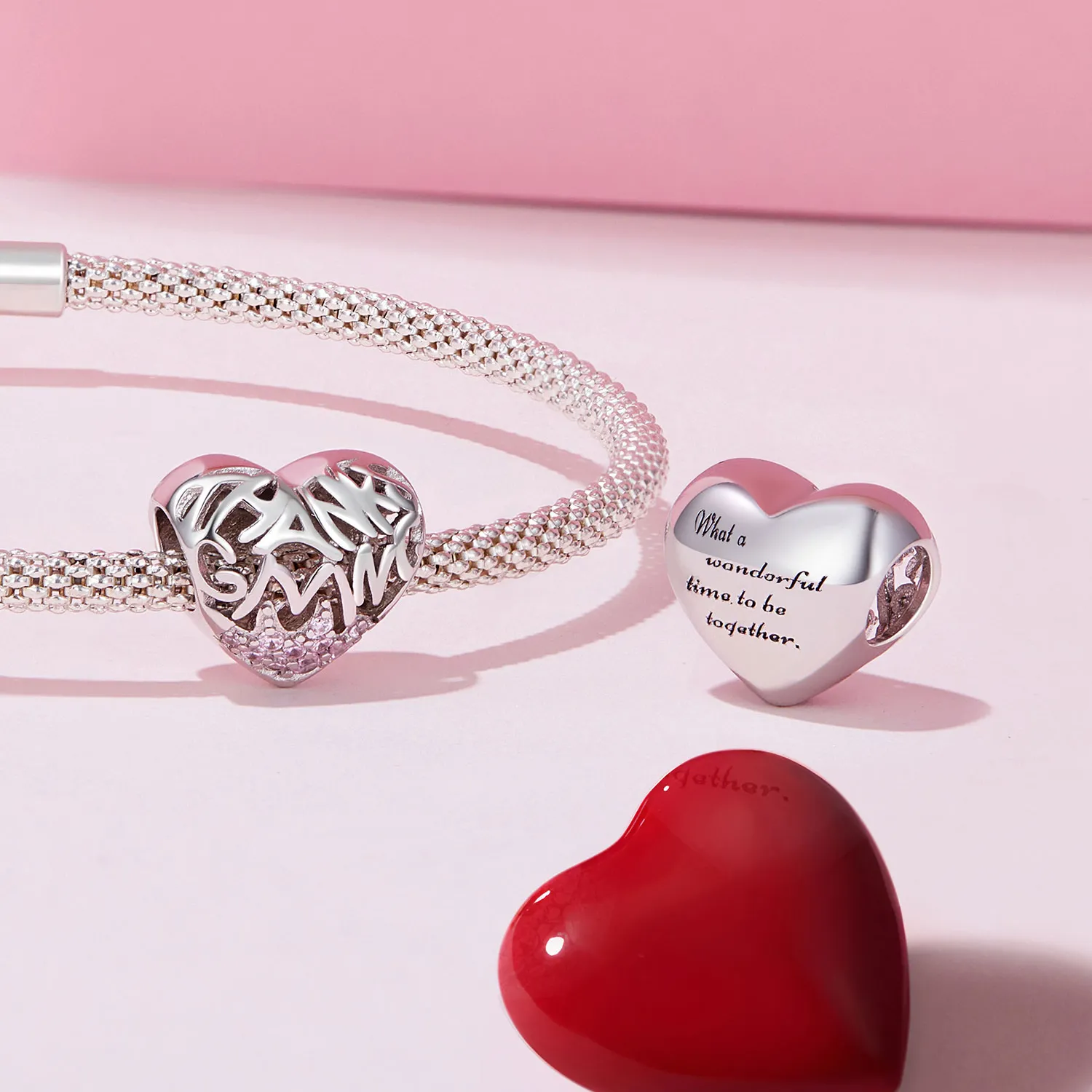 Pandora Style Thanksgiving Heart Charm - BSC923