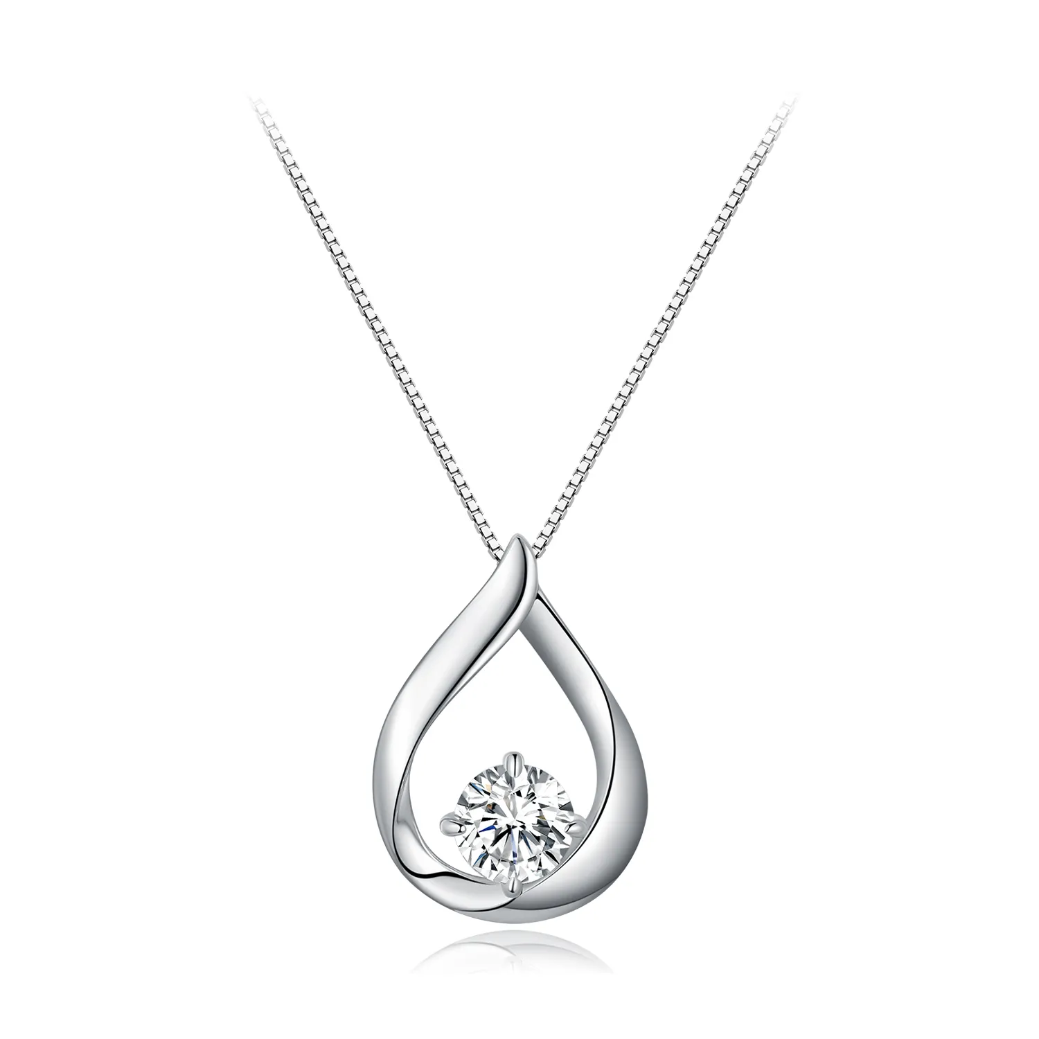 Pandora Style Water Drop Moissanite Necklace (One Certificate) - MSN015