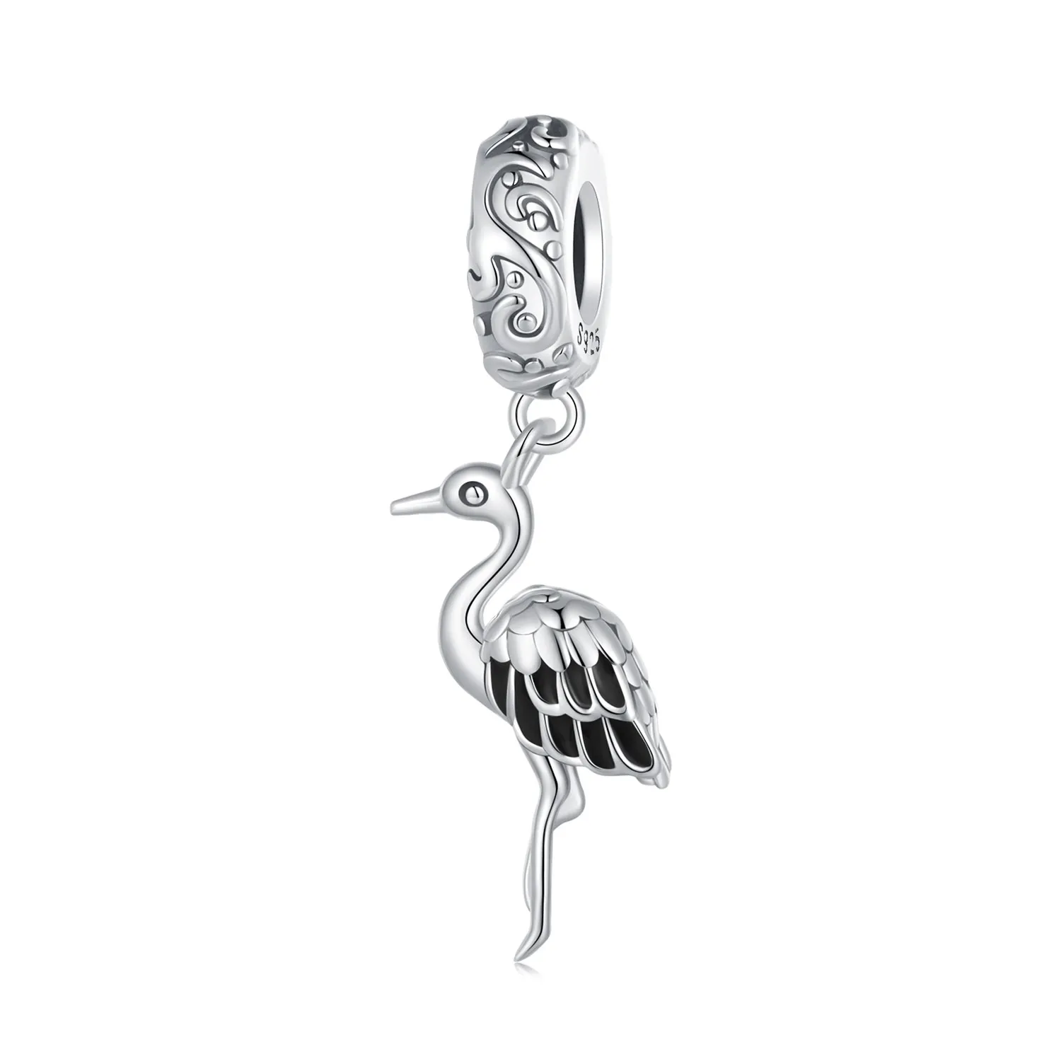 Pandora Style White Stork Dangle - SCC2635