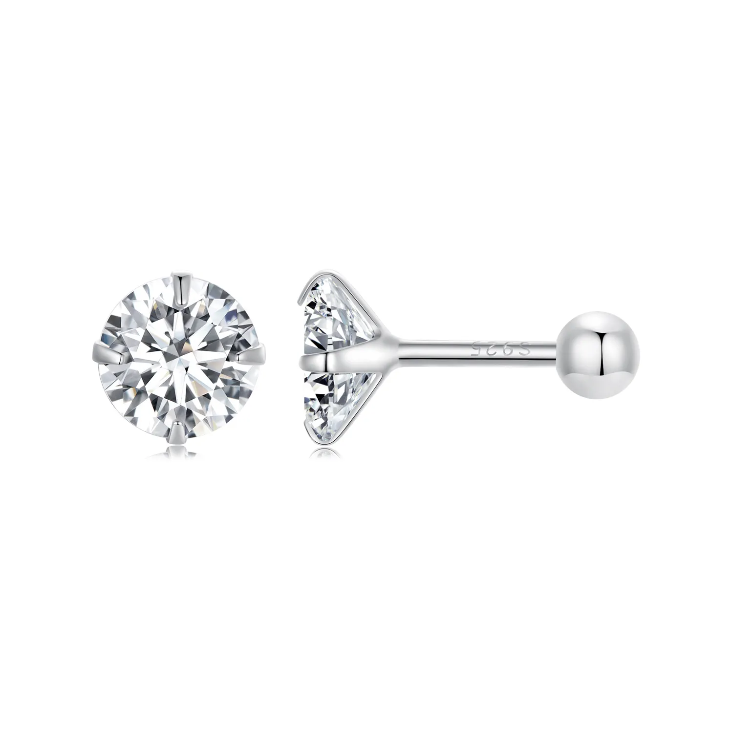 pandora style white zirconium studs earrings sce1646 m