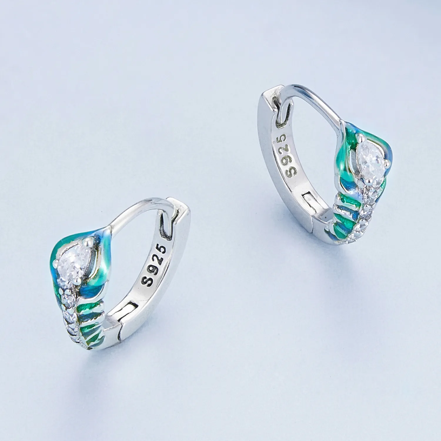 Pandora-inspired Feather Hoop Earrings - BSE882