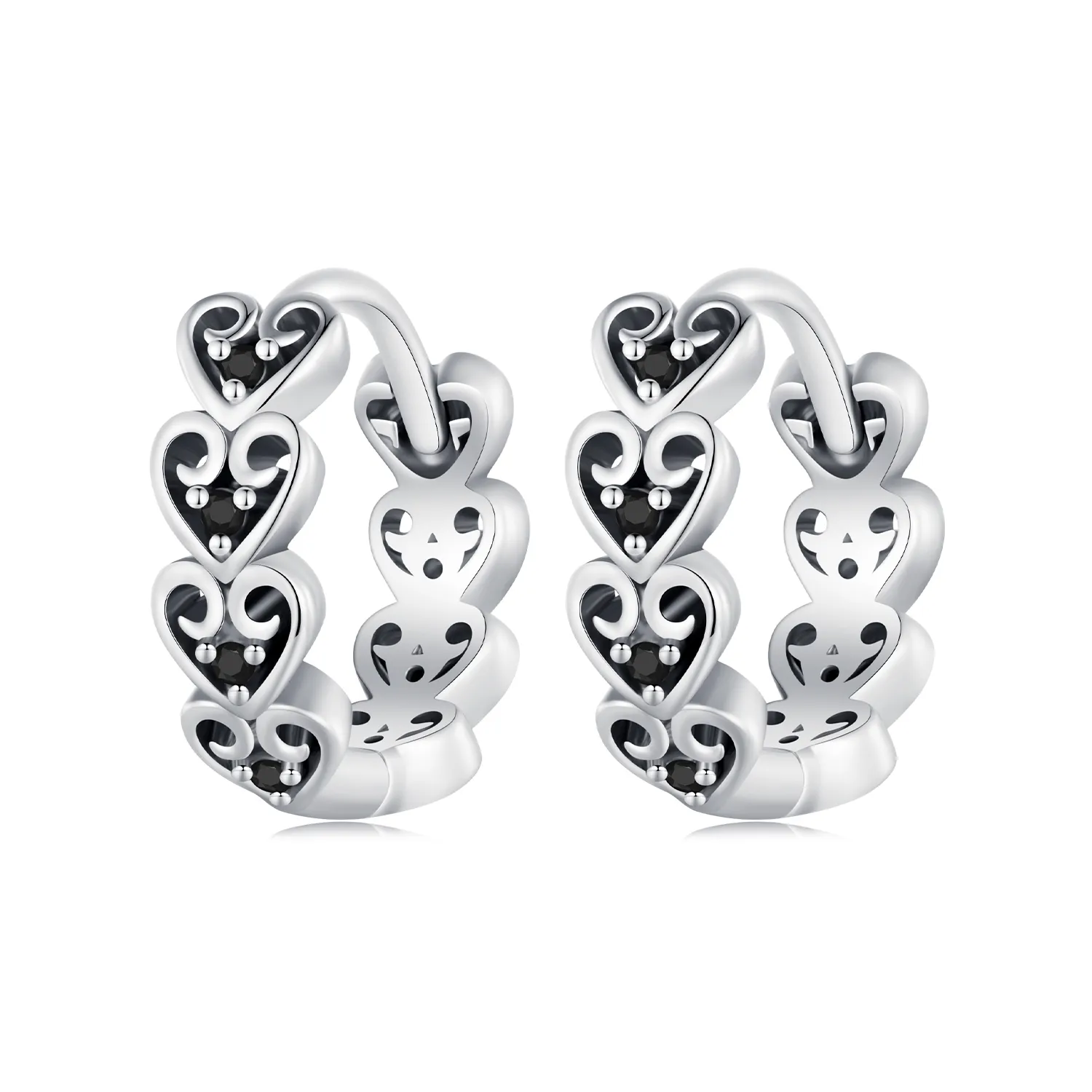 pandora inspired heart shaped hoop earrings sce1613