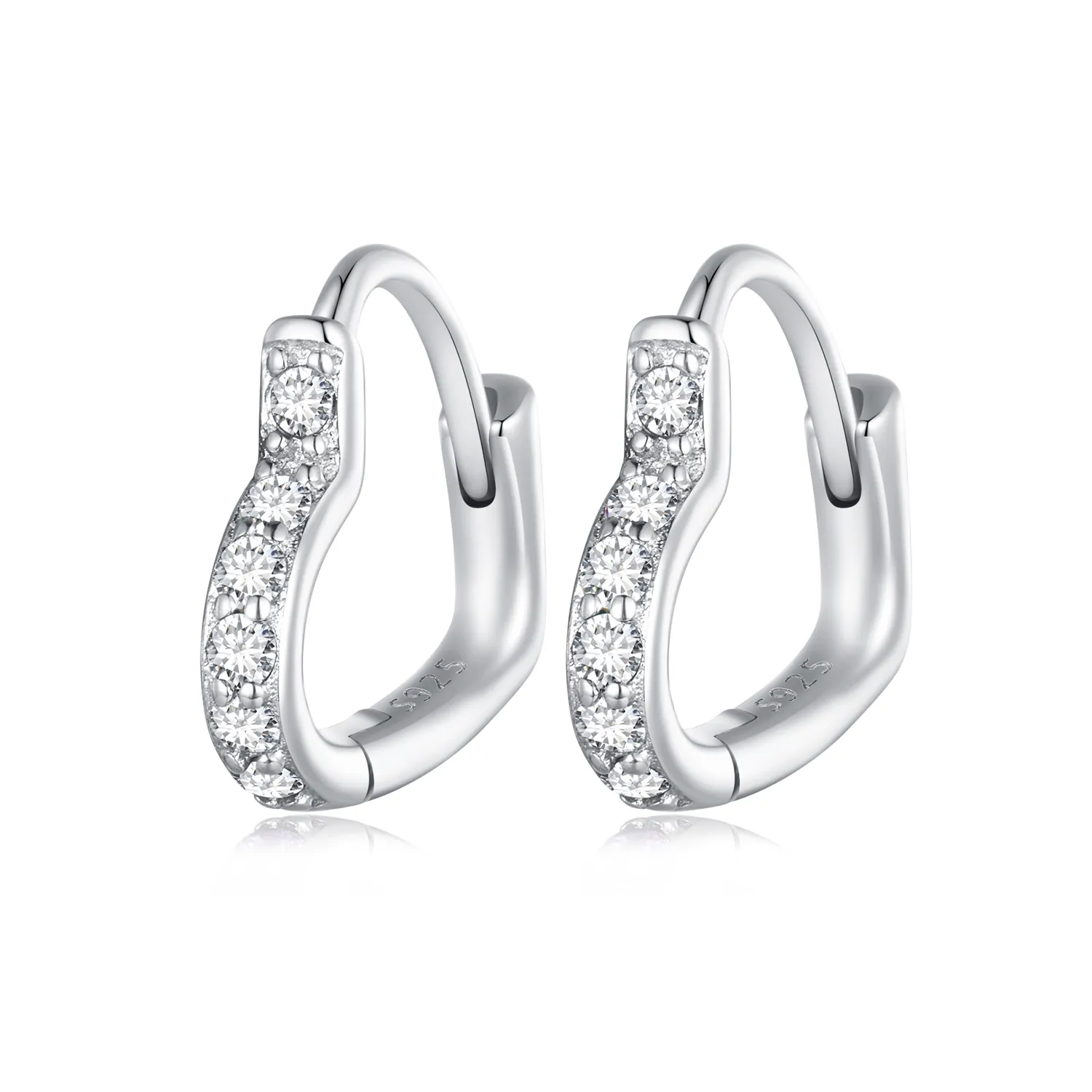 Pandora-inspired Heart-Shaped Hoop Earrings - SCE1626