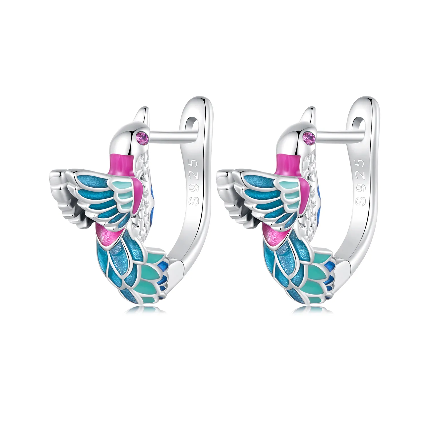 Pandora-inspired Kingfisher Hoop Earrings - BSE899