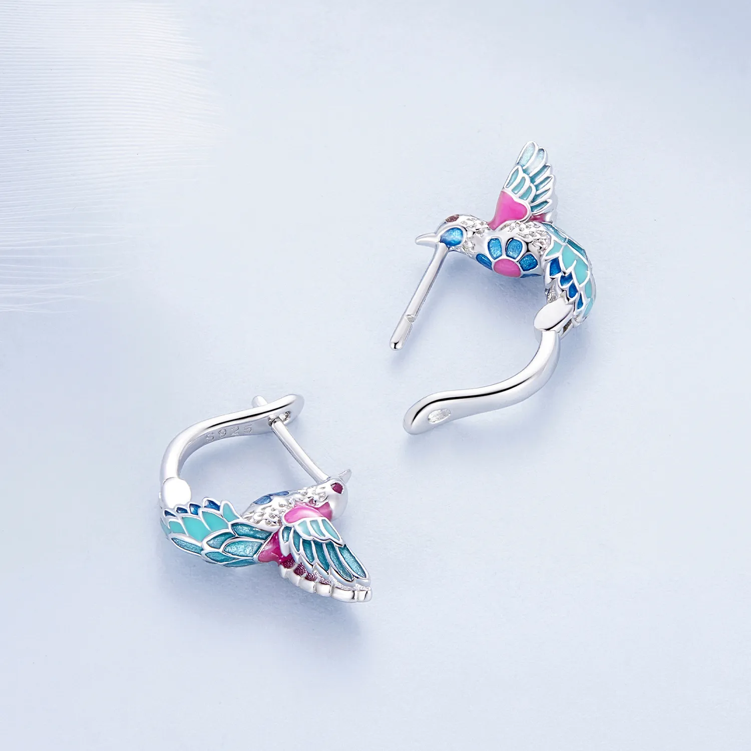 Pandora-inspired Kingfisher Hoop Earrings - BSE899