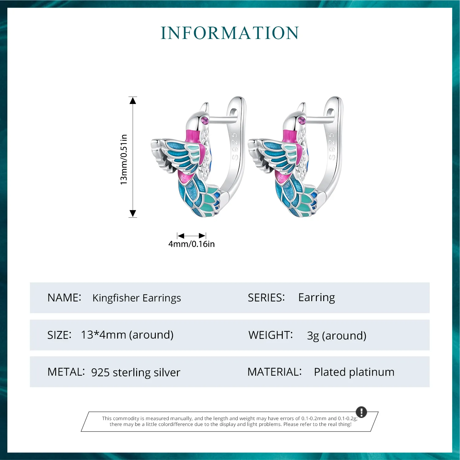 Pandora-inspired Kingfisher Hoop Earrings - BSE899