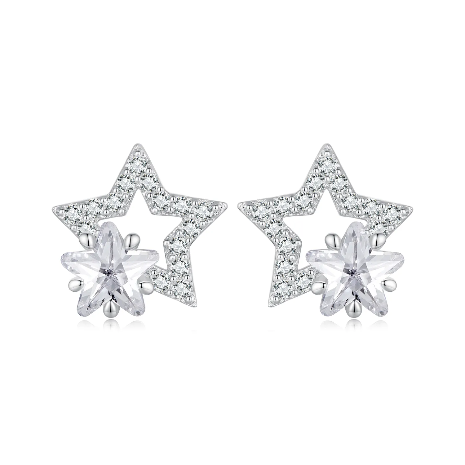 pandora inspired star stud earrings bse878