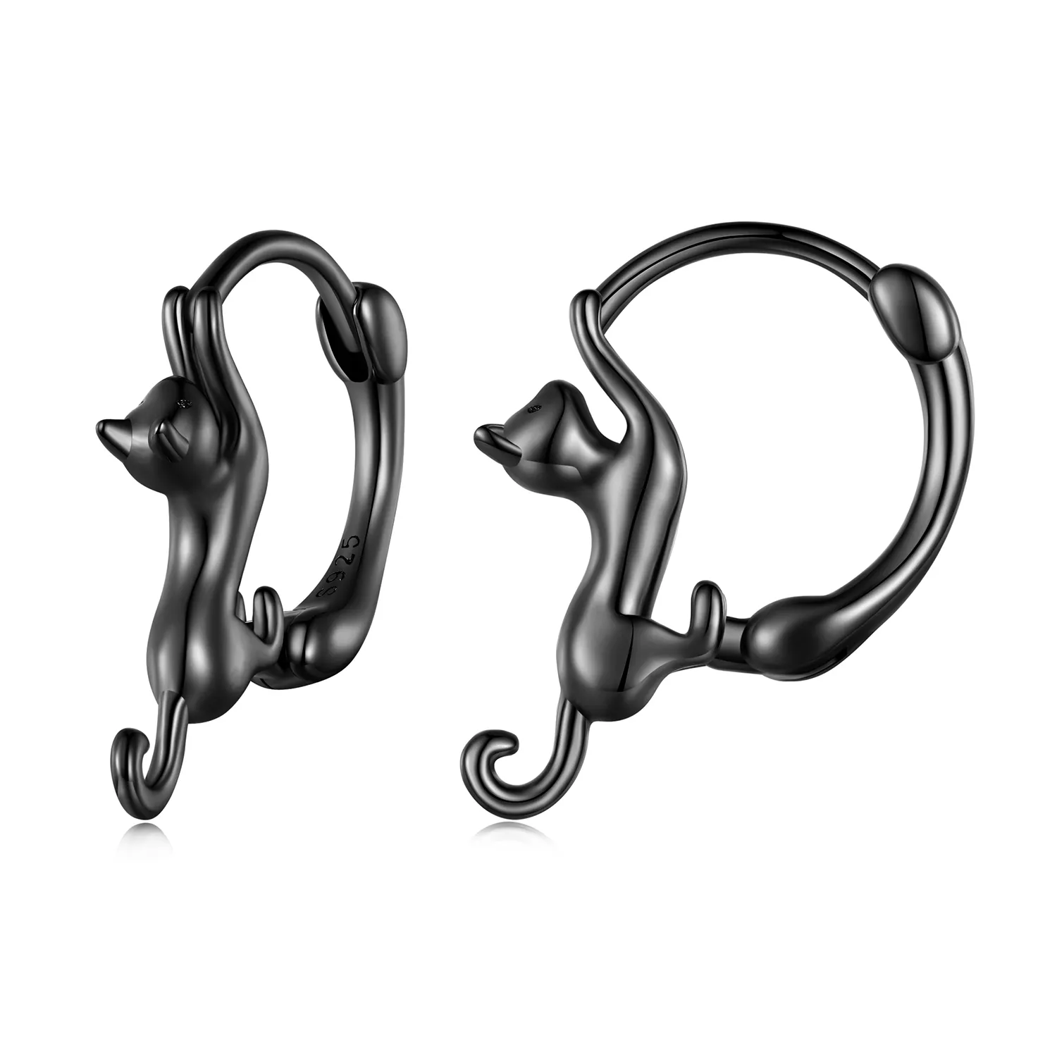 Pandora-style Cat Hoop Earrings - SCE1488-LD