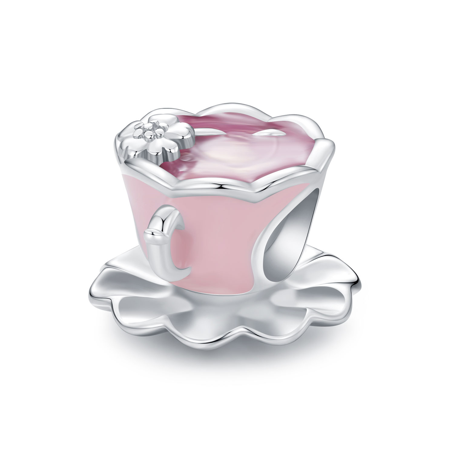 pandora style flower tea cup charm scc2563