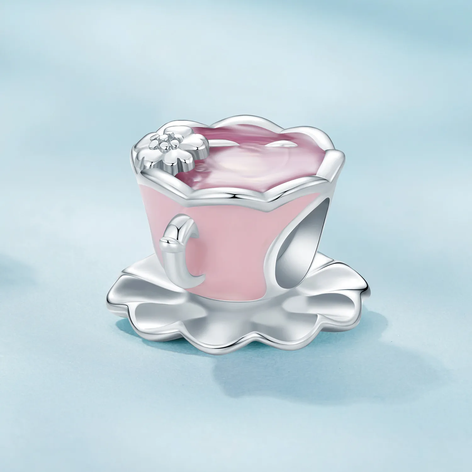 Pandora-style Flower Tea Cup Charm - SCC2563