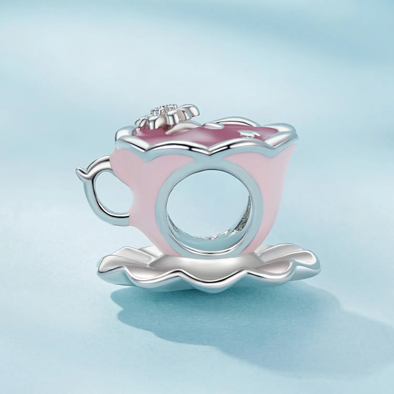 Pandora-style Flower Tea Cup Charm - SCC2563