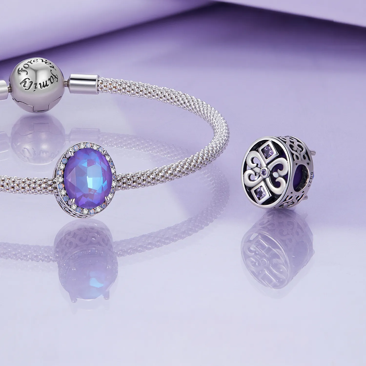 Pandora-style Moonlight Gem Charm - BSC891