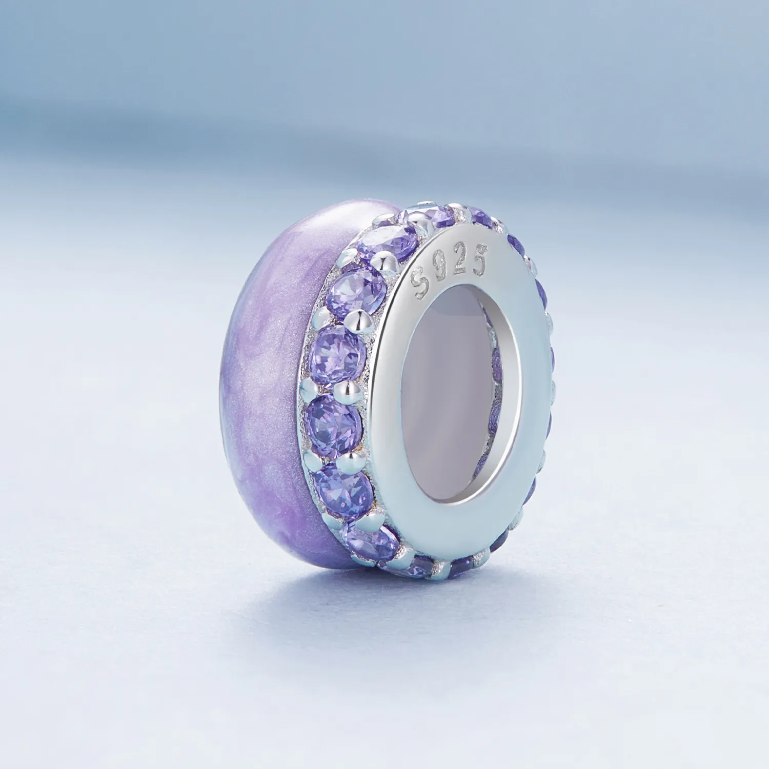 Pandora-style Purple Double Layer Silicone Spacer - BSC883-VT