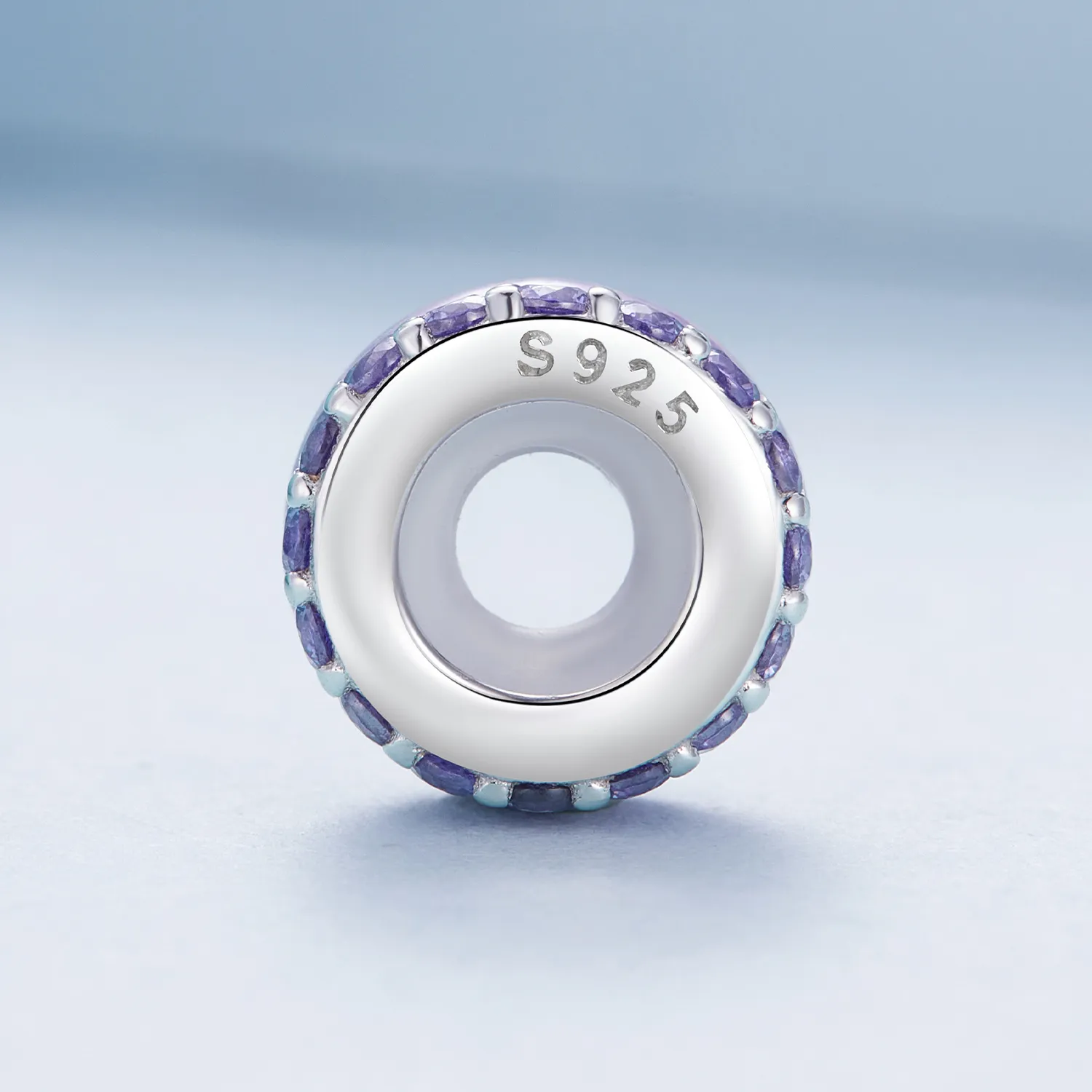 Pandora-style Purple Double Layer Silicone Spacer - BSC883-VT