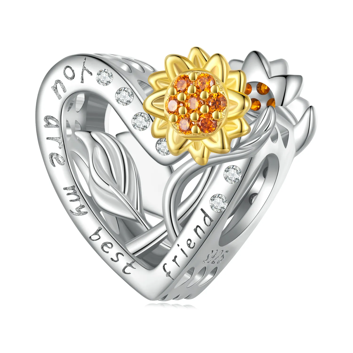 Pandora-style Sunflower Charm - BSC839