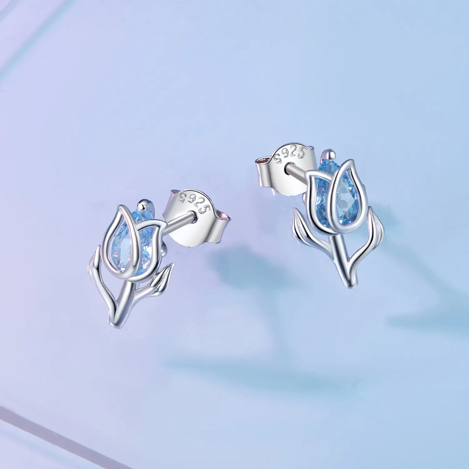 Pandora-style Tulip Stud Earrings - BSE873