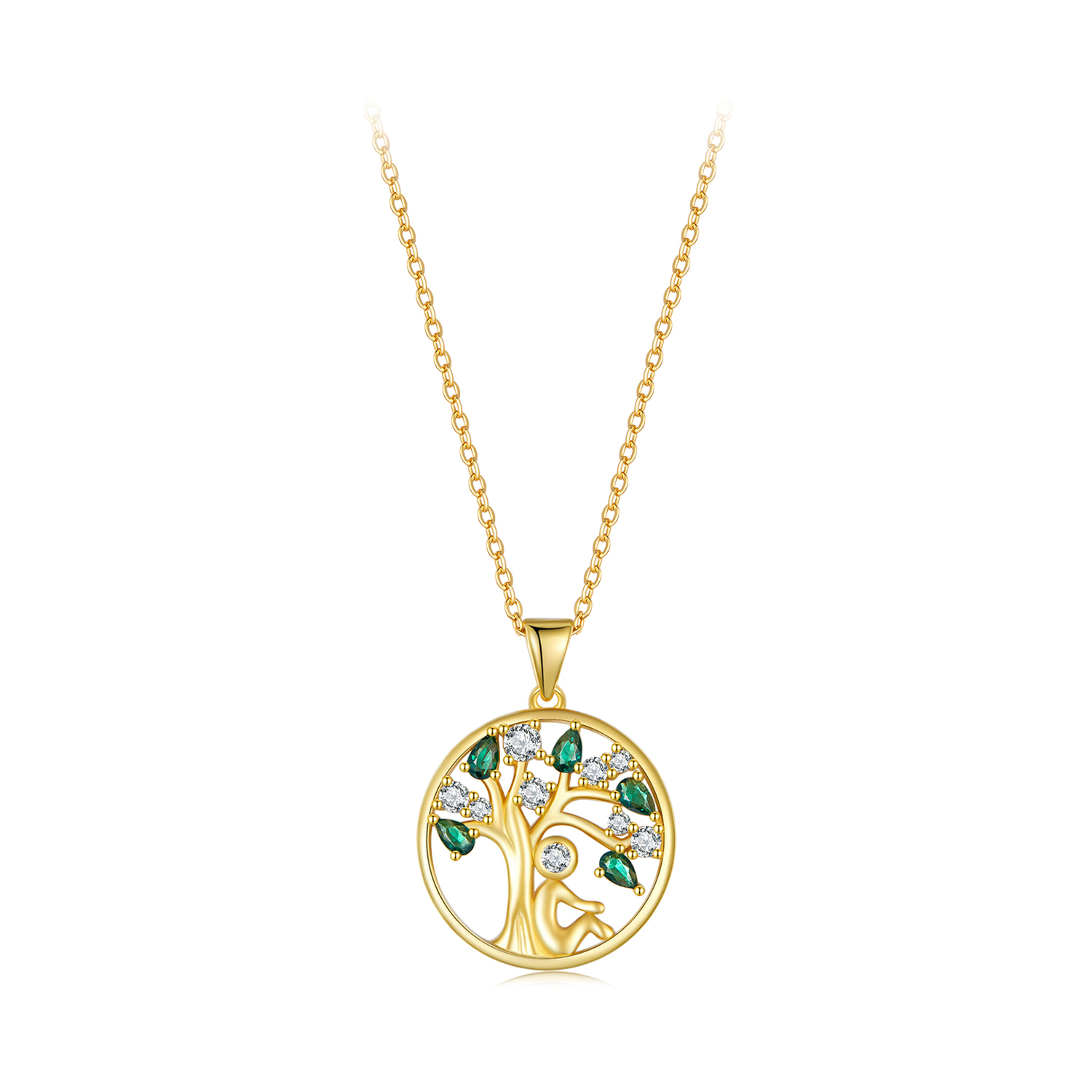 stunning golden life tree necklace scn094 b in pandora style