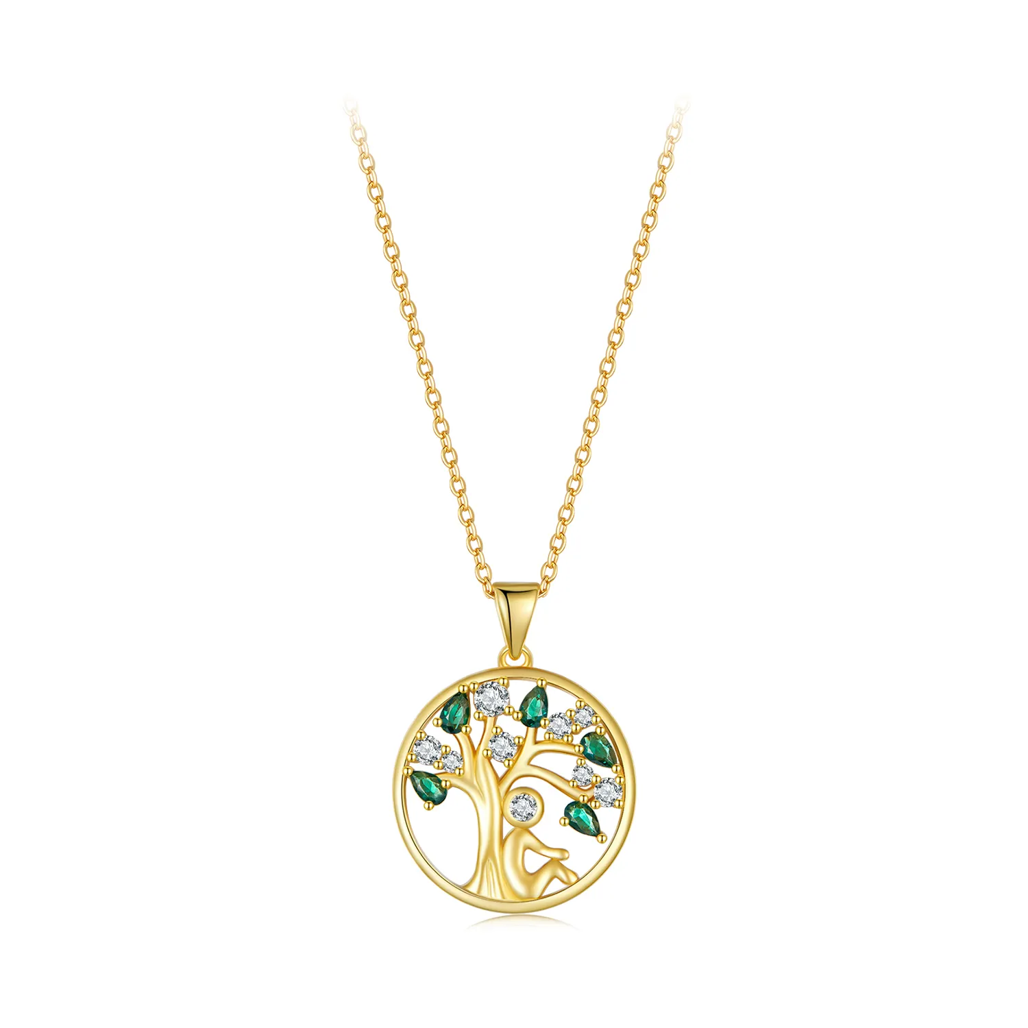 stunning Golden Life Tree Necklace - SCN094-B in Pandora style