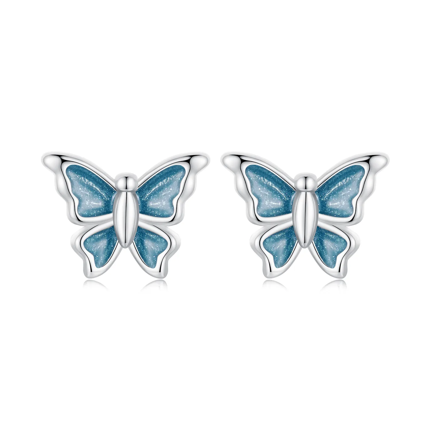 pandora style blue butterfly earrings bse957