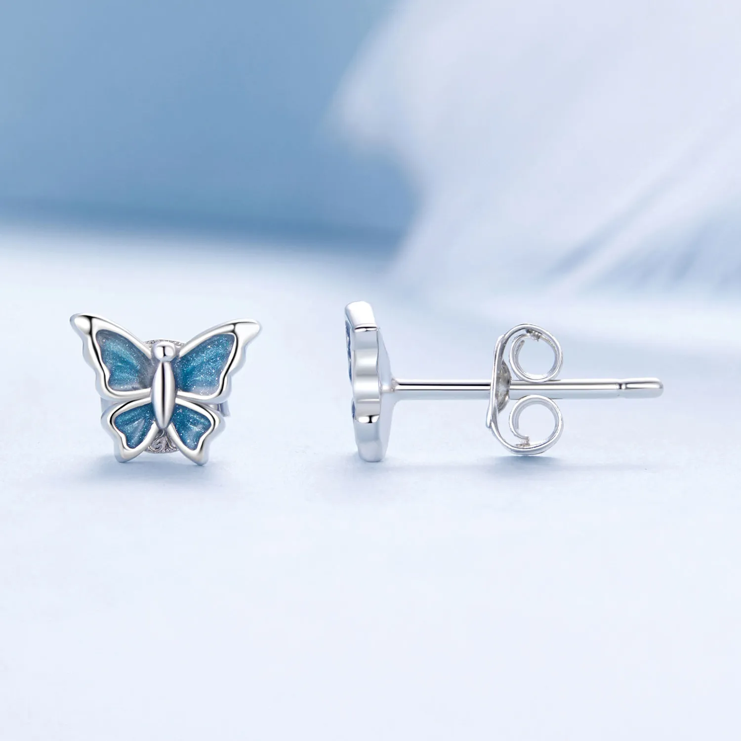 PANDORA Style Blue Butterfly Earrings - BSE957