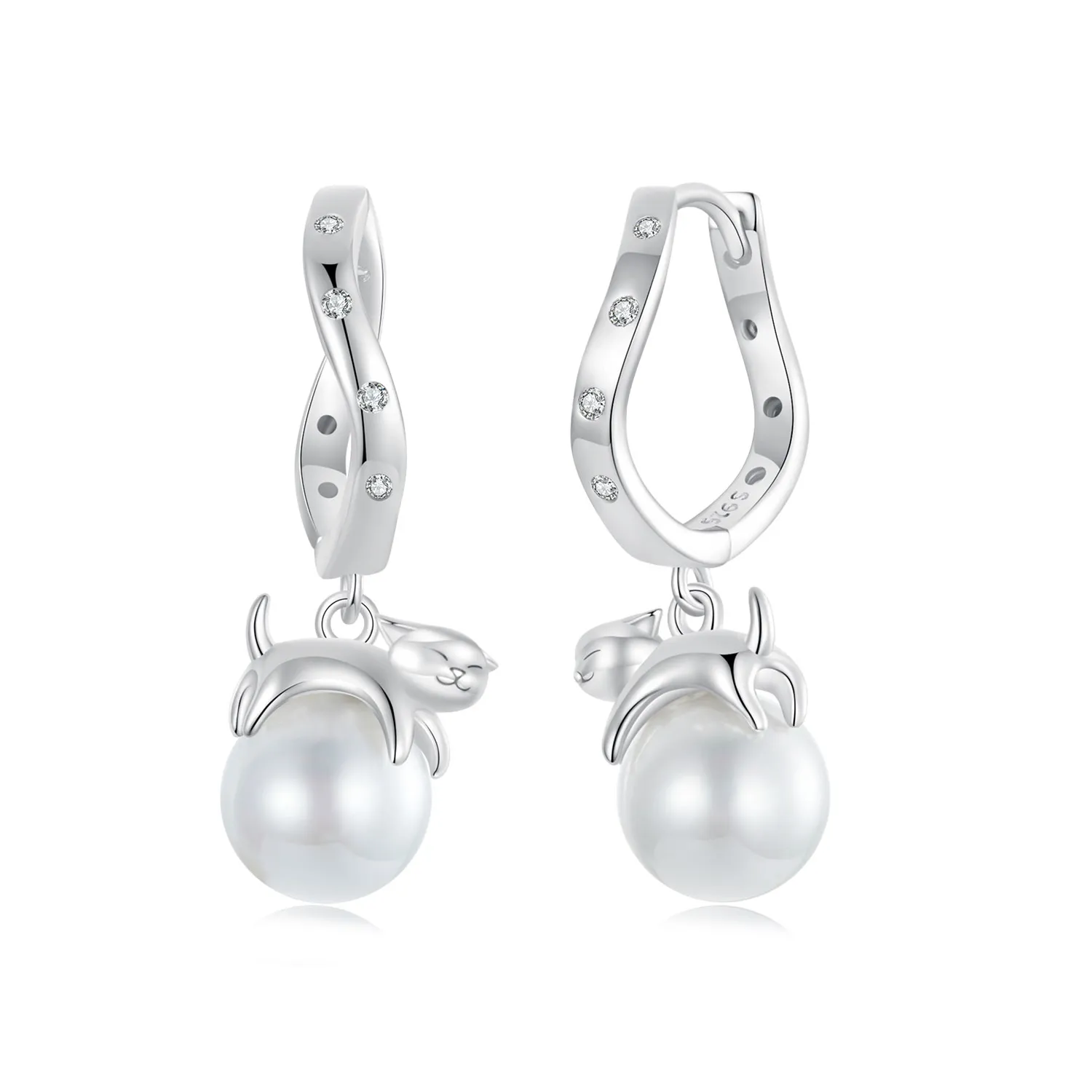 PANDORA Style Cat Shell Earrings - SCE1692