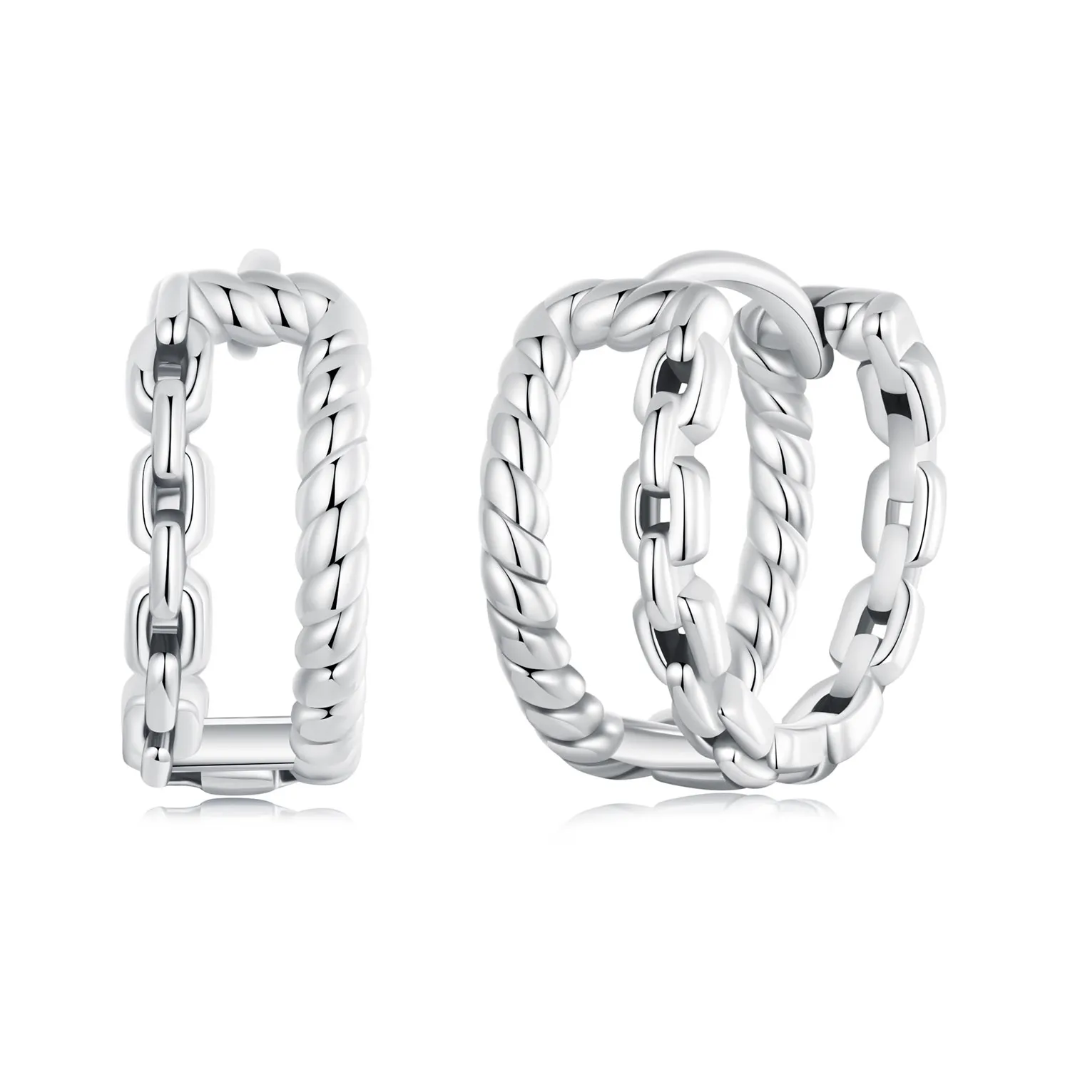 pandora style double layer ear buckle charm sce1702