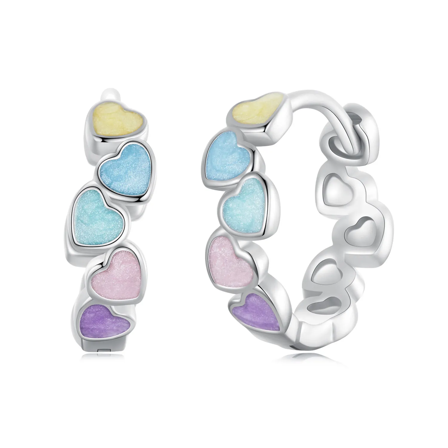 pandora style heart shape colorful dopamine earrings sce1694