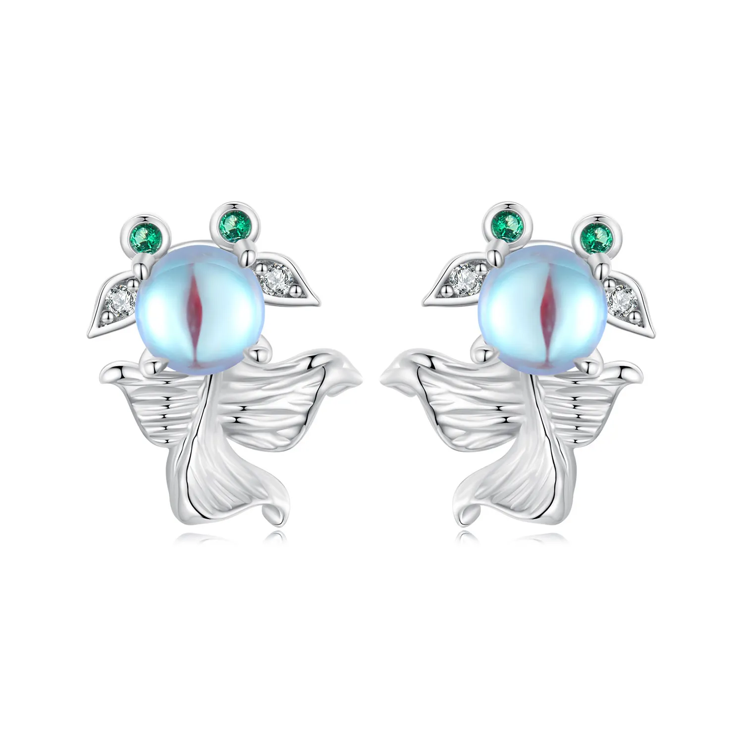 pandora style moonlight fish earrings sce1693