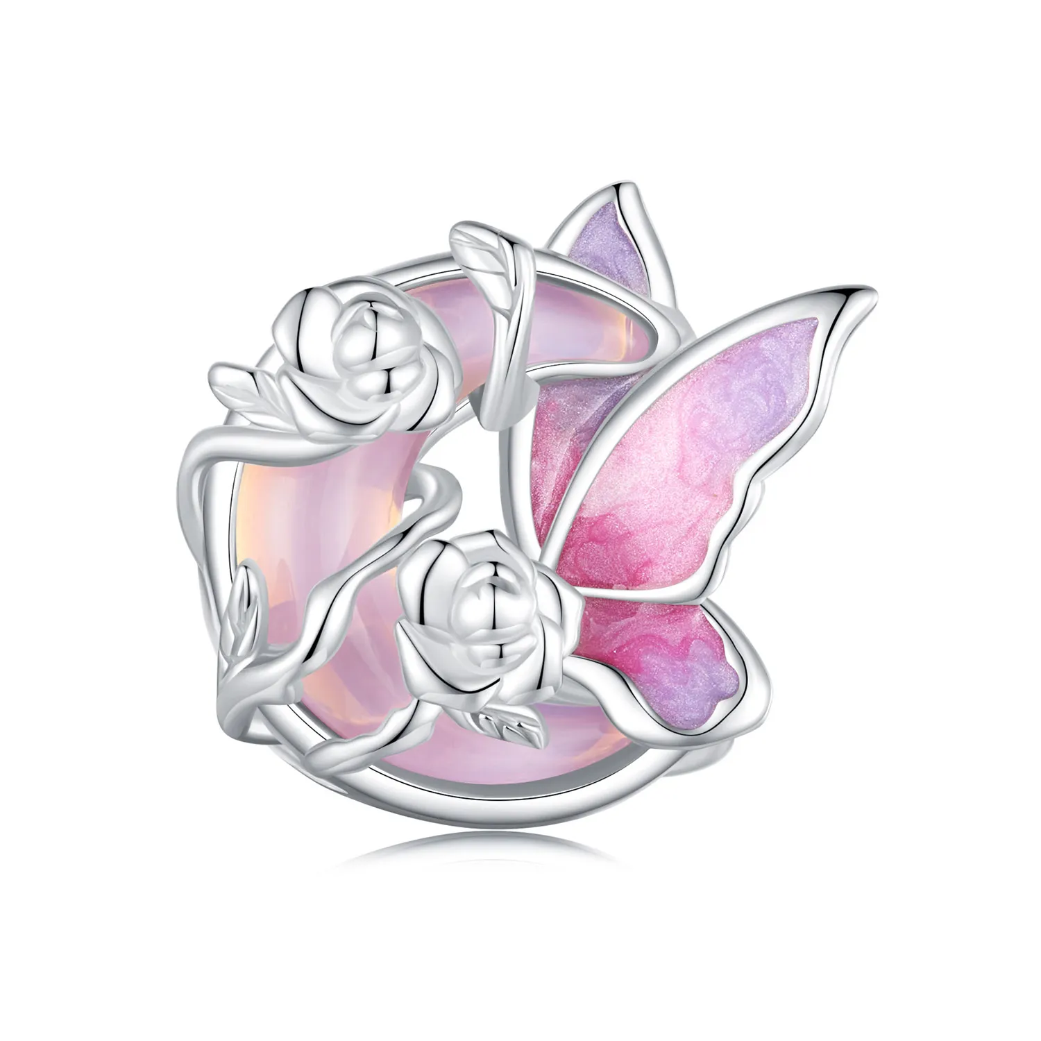 pandora style neon moonlight butterfly charm bsc968