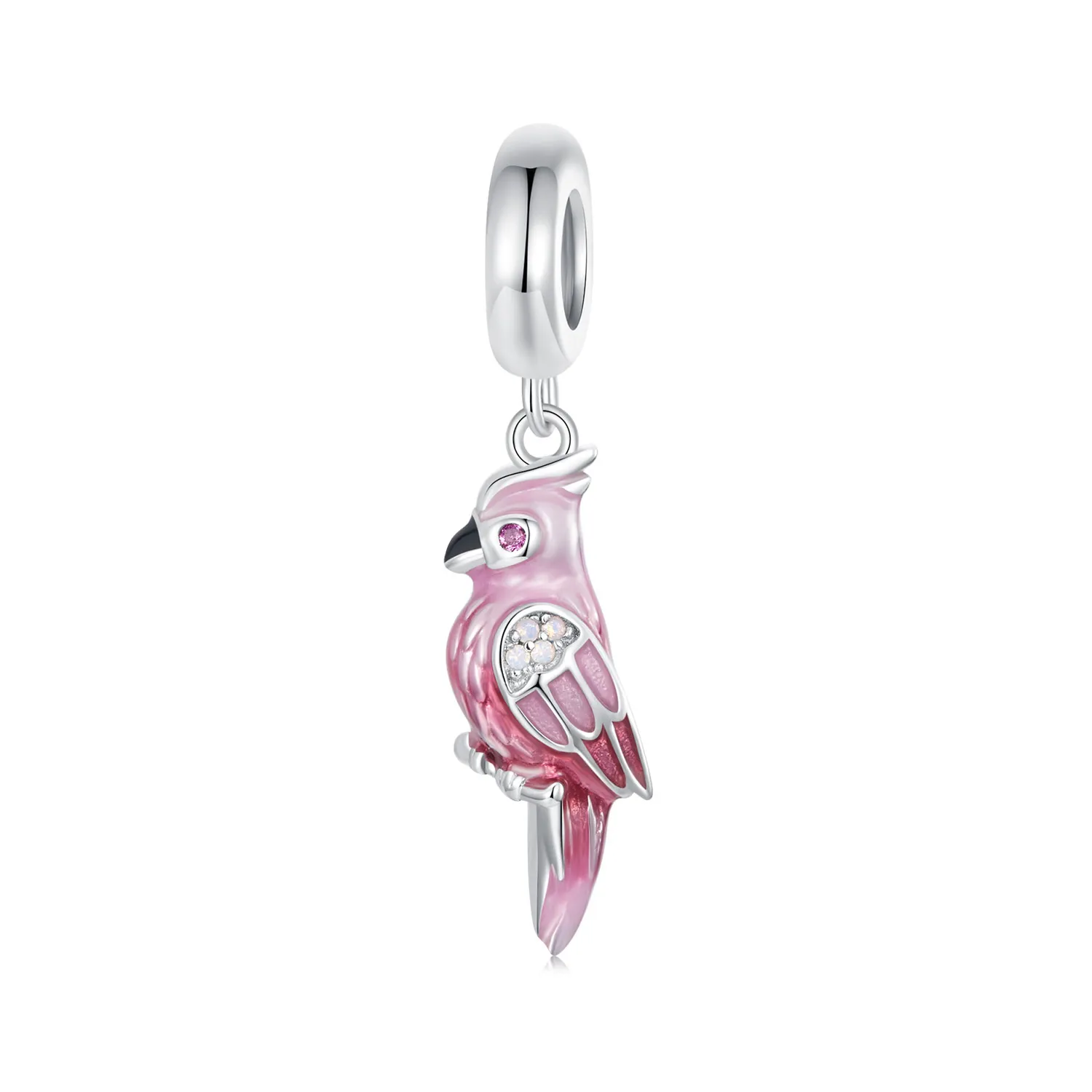 pandora style pink parrot charm bsc971