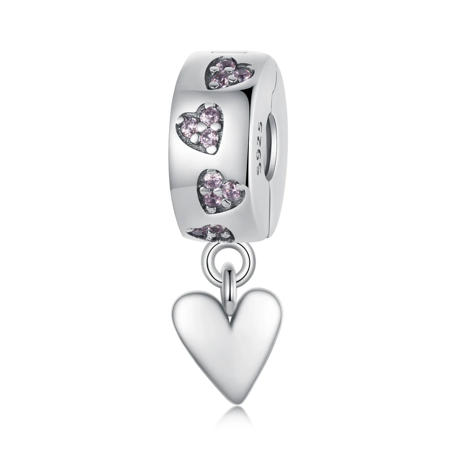 pandora style smart heart silicone buckle charm scc2694