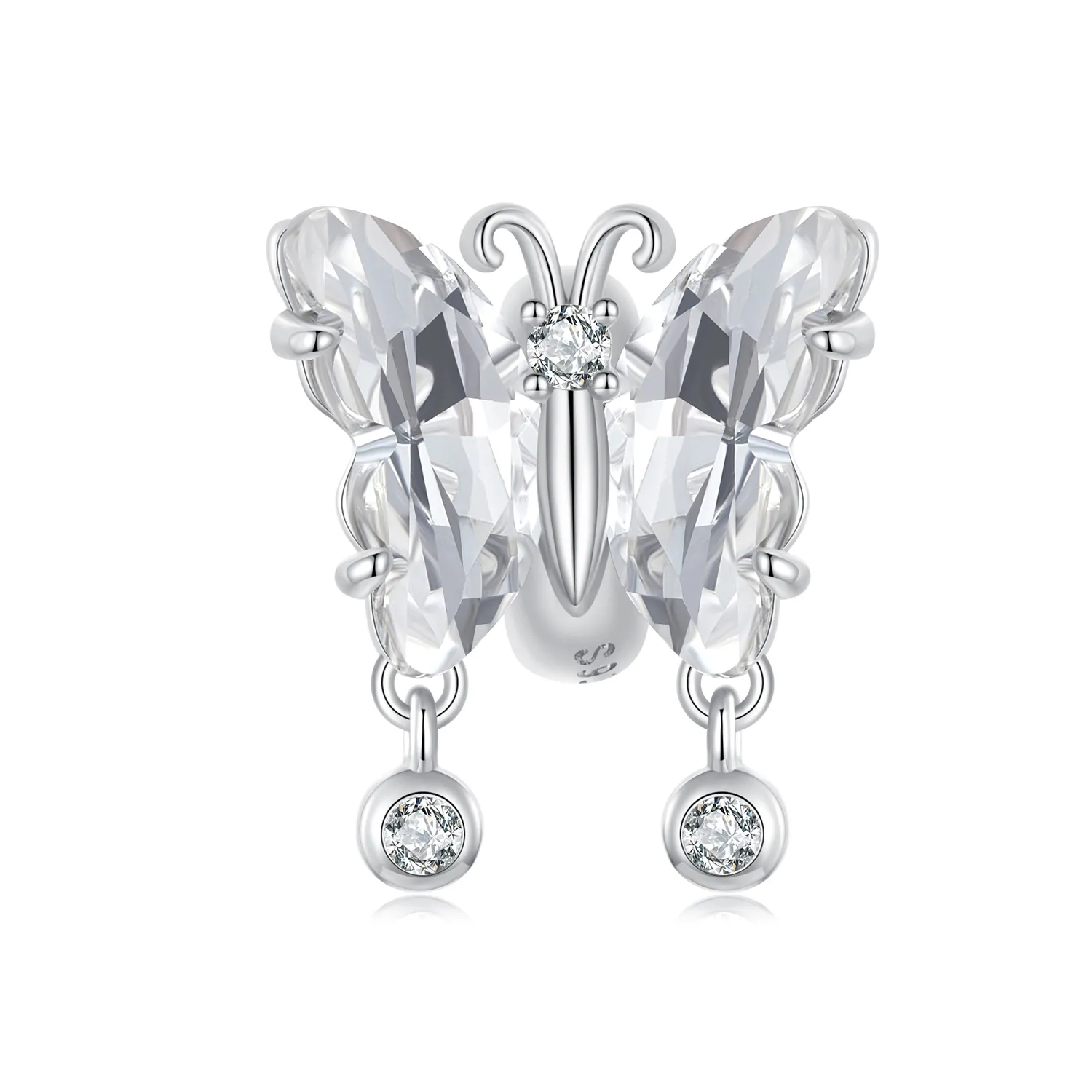 pandora style sparkle butterfly charm bsc965